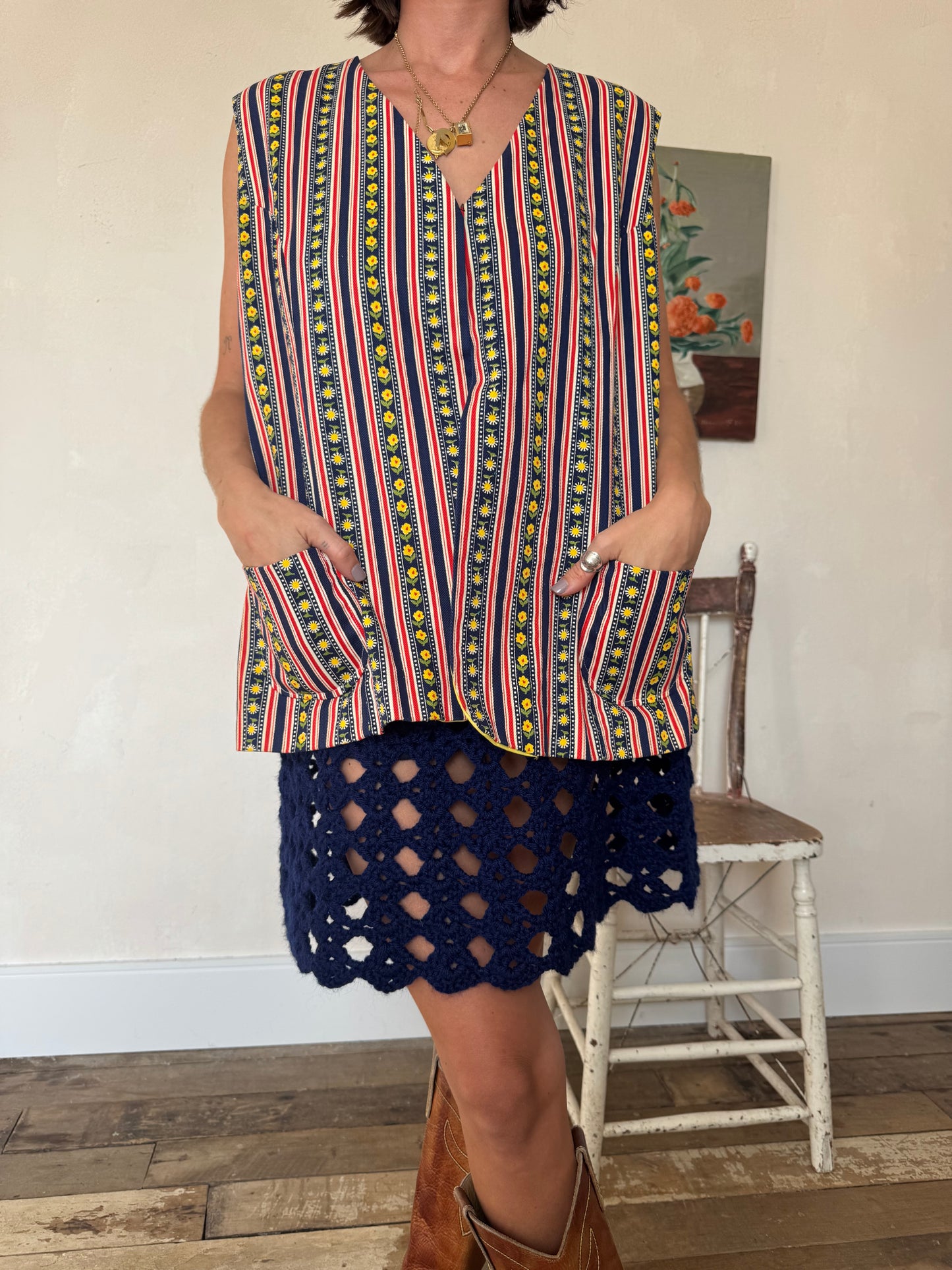 Patterned Tunic Vest