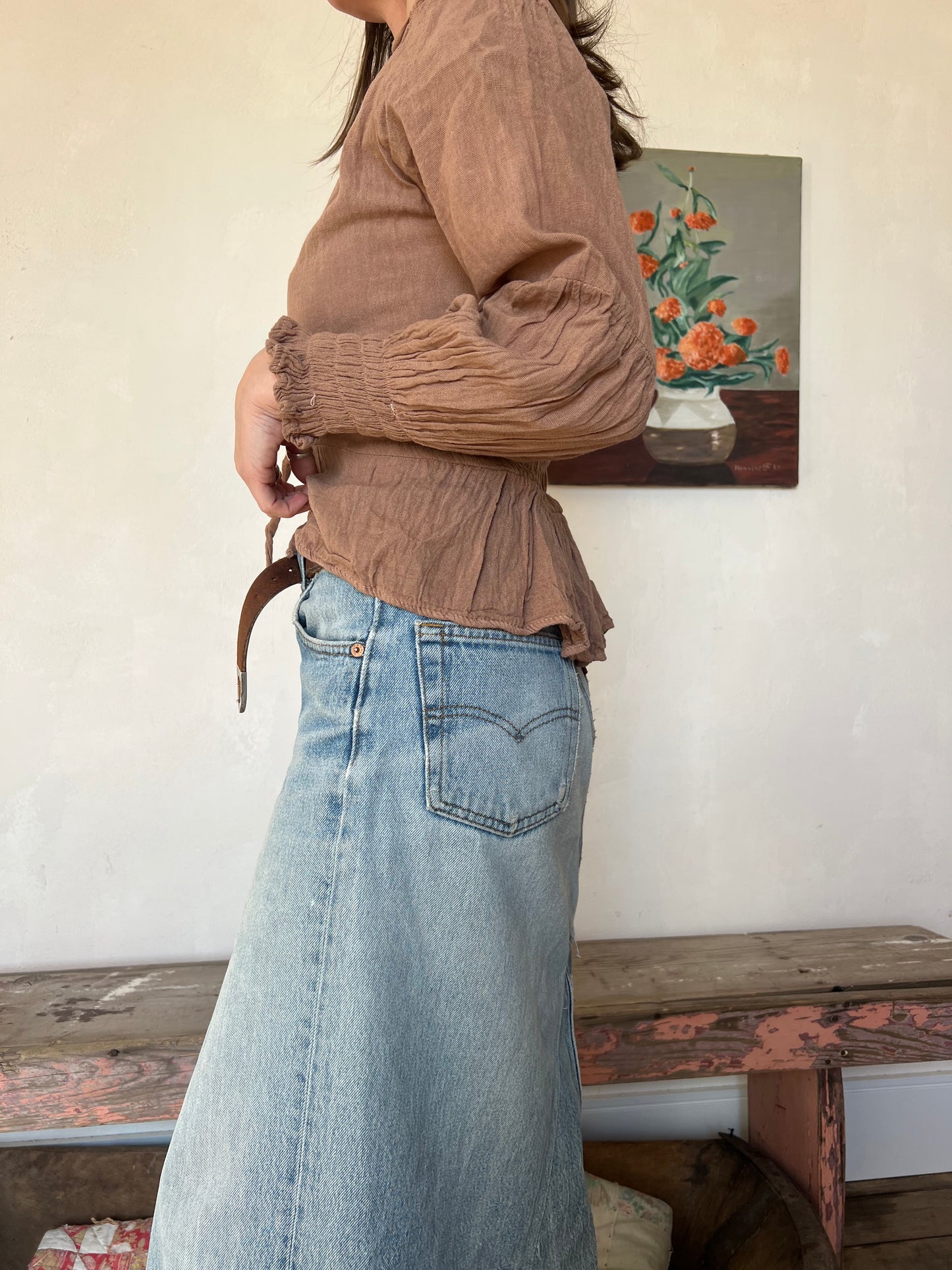 Oaxacan Brown Synched Blouse