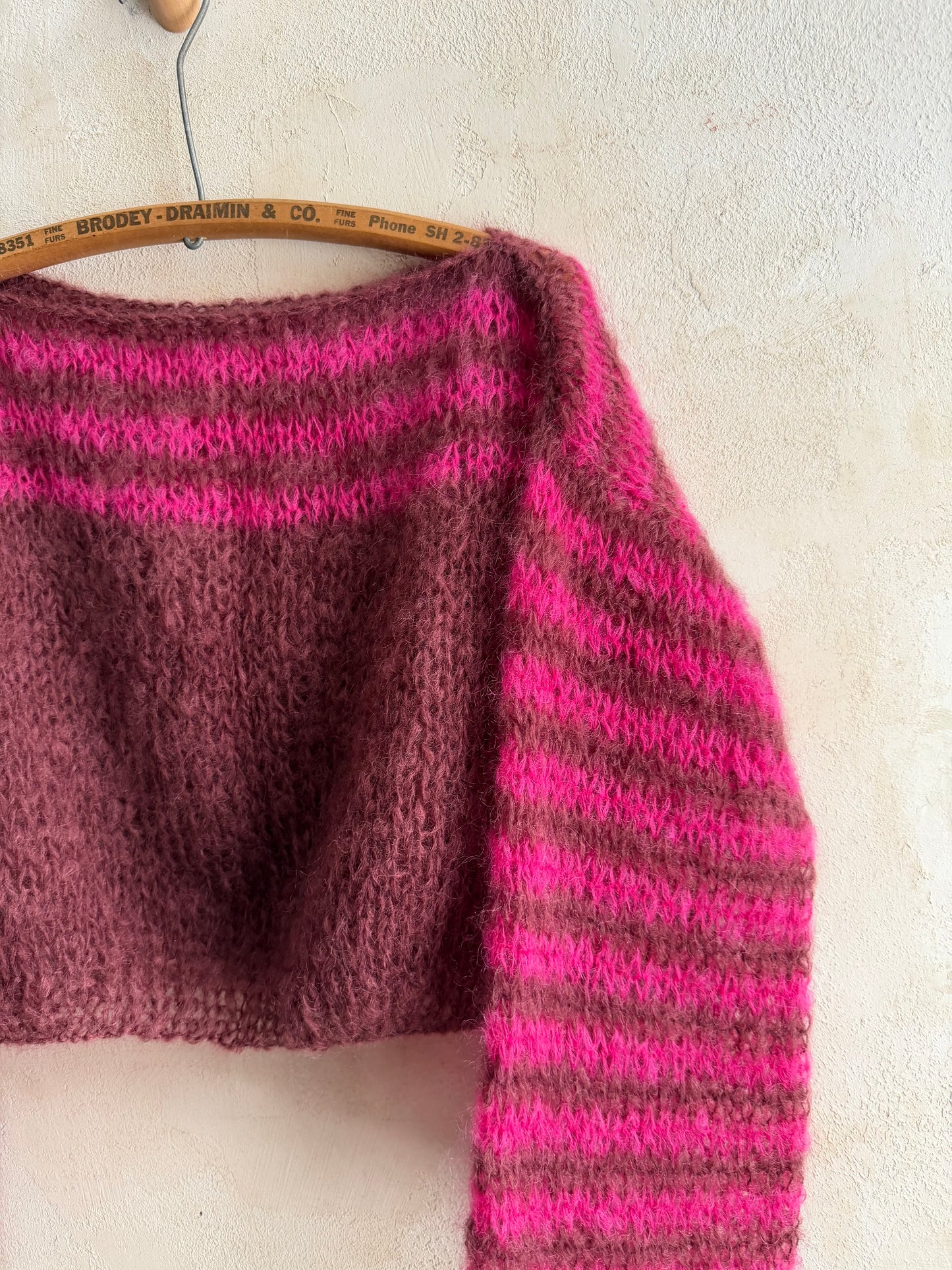 Maroon + Fuschia Stripe Sweater by Rayés