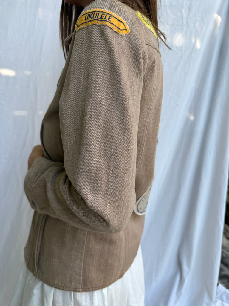 1970s Patched Fawn Shacket