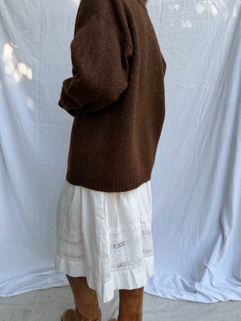 Chocolate Brown Wool Pullover