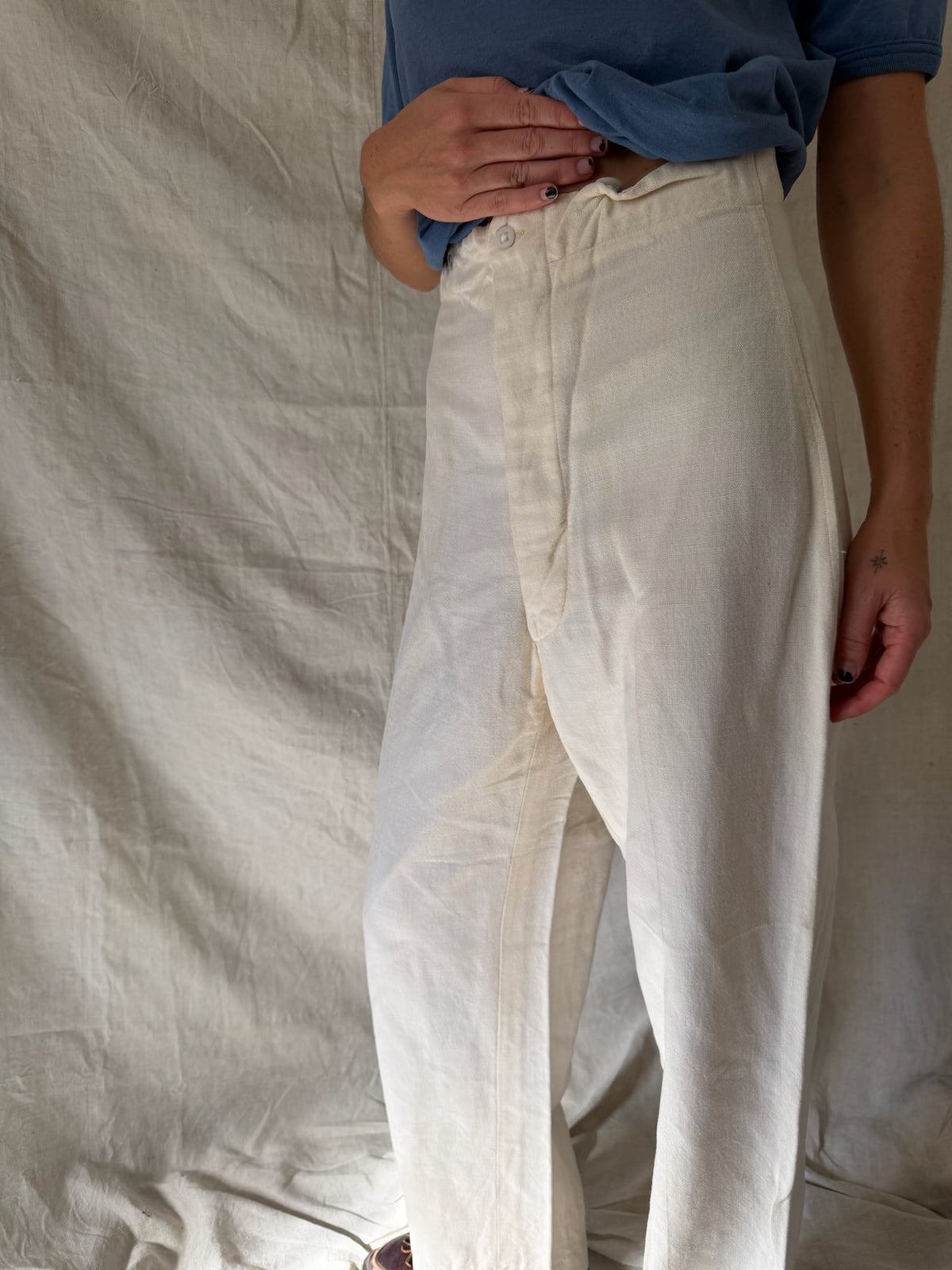 Handmade Wool Cream Trouser