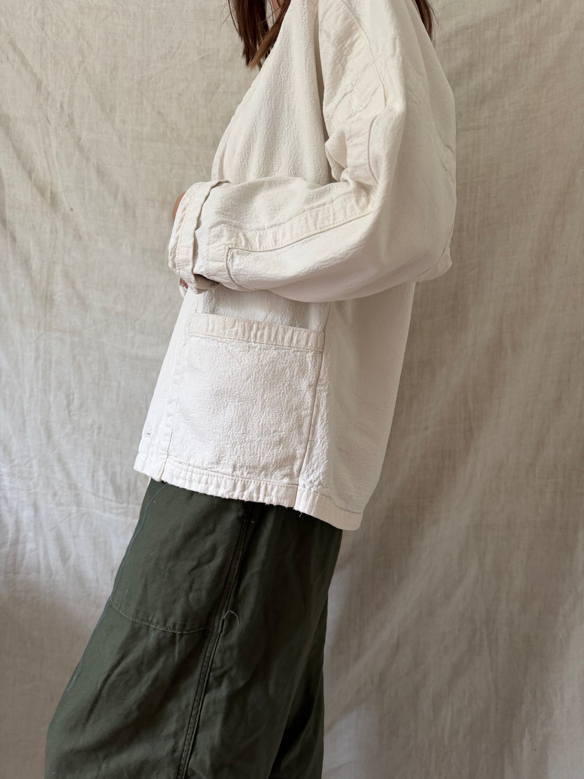 Off White Canvas Chore Jacket