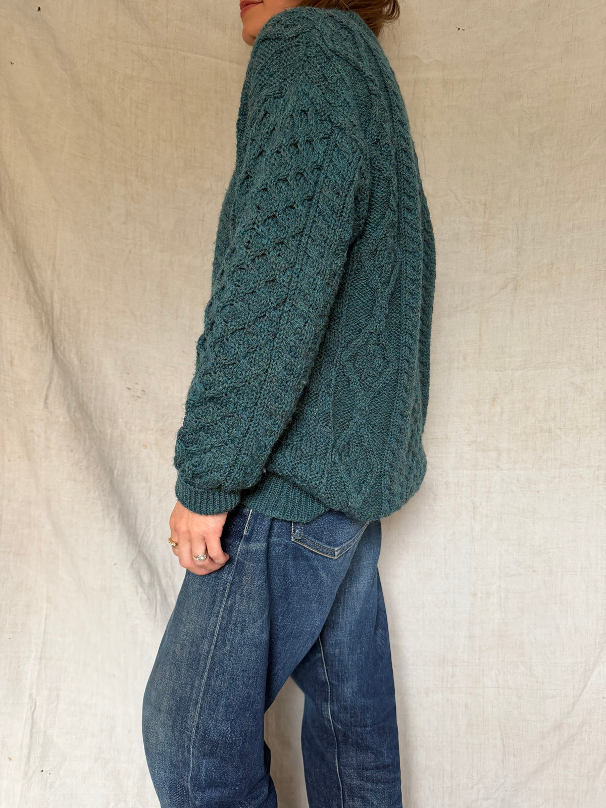 Sea Blue Irish Fisherman Sweater