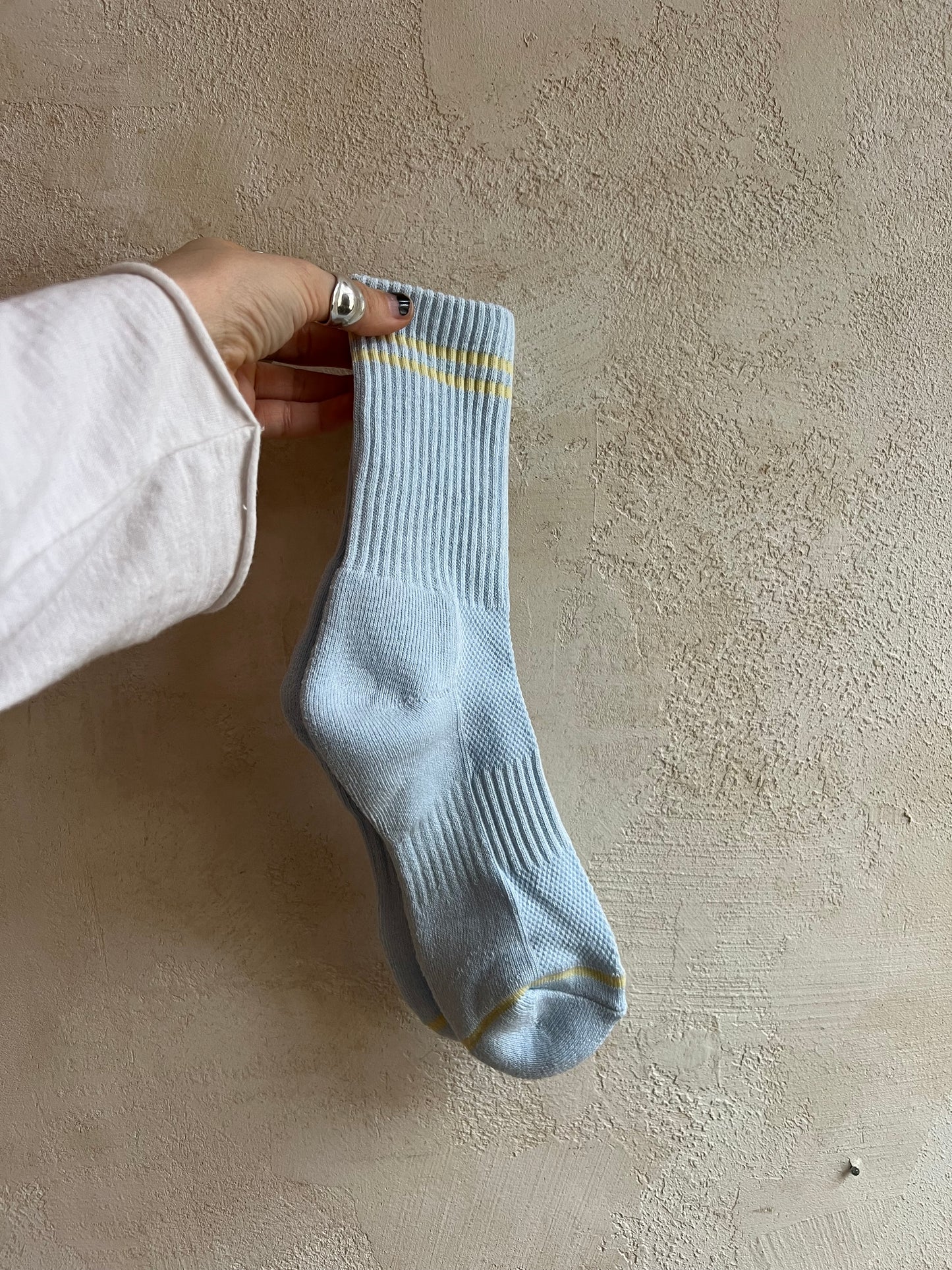 Boyfriend Socks in Pastel Sky by Le Bon Shoppe
