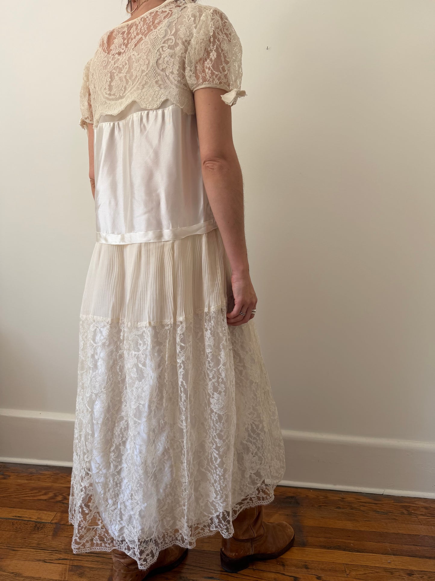 1930s Silk + Lace Wedding Dress