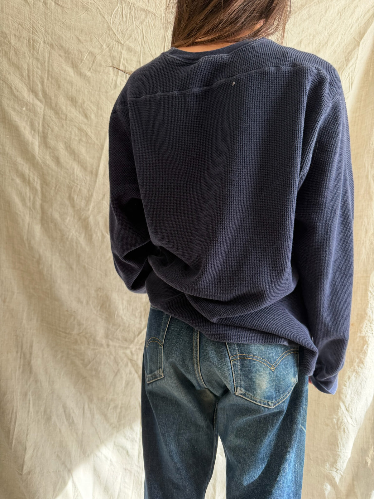 Navy Blue Waffle Thermal