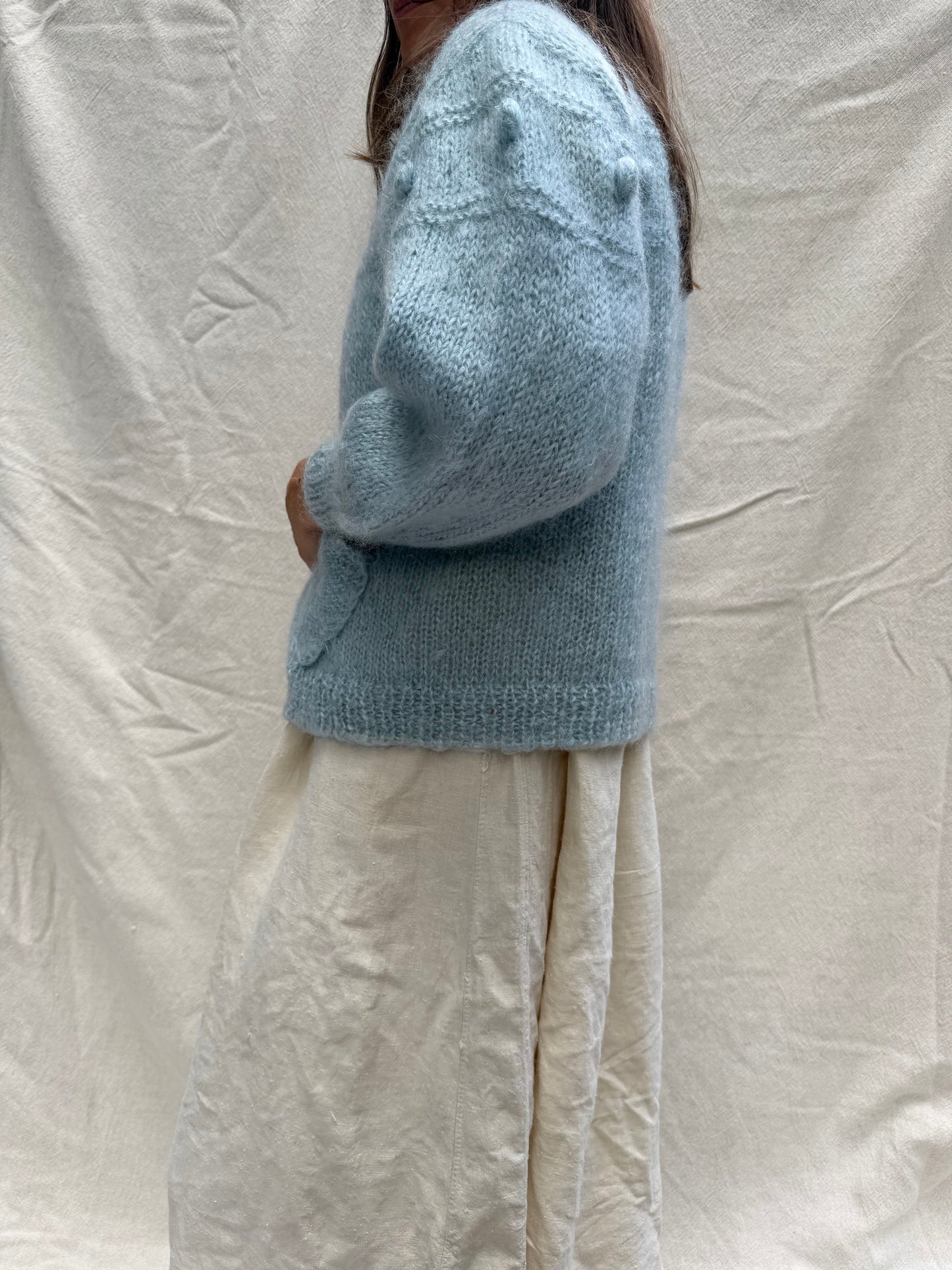 Baby Blue Mohair Cardigan