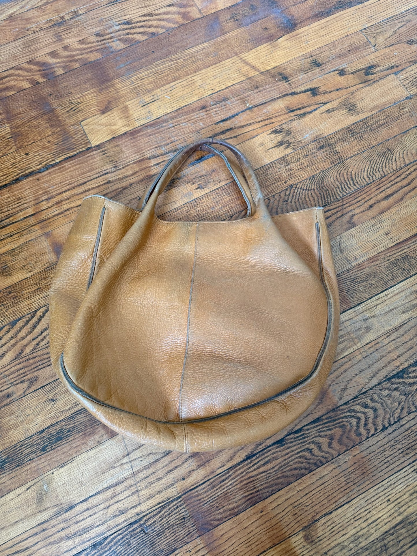 Tan Leather Bucket Bag