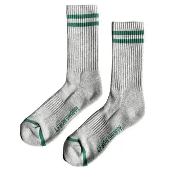 Extended Boyfriend Socks in Lt. Grey by Le Bon Shoppe
