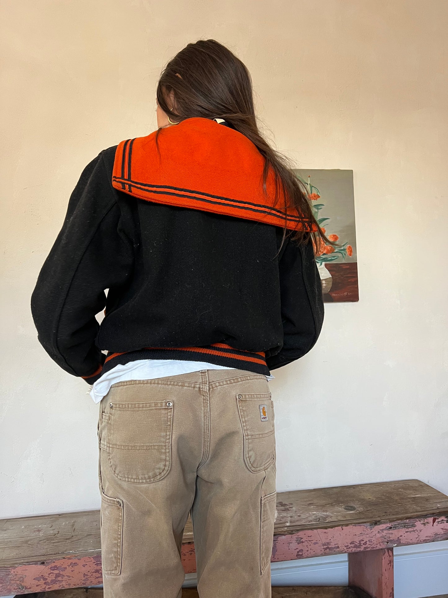 Black + Orange Cheerleading Jacket