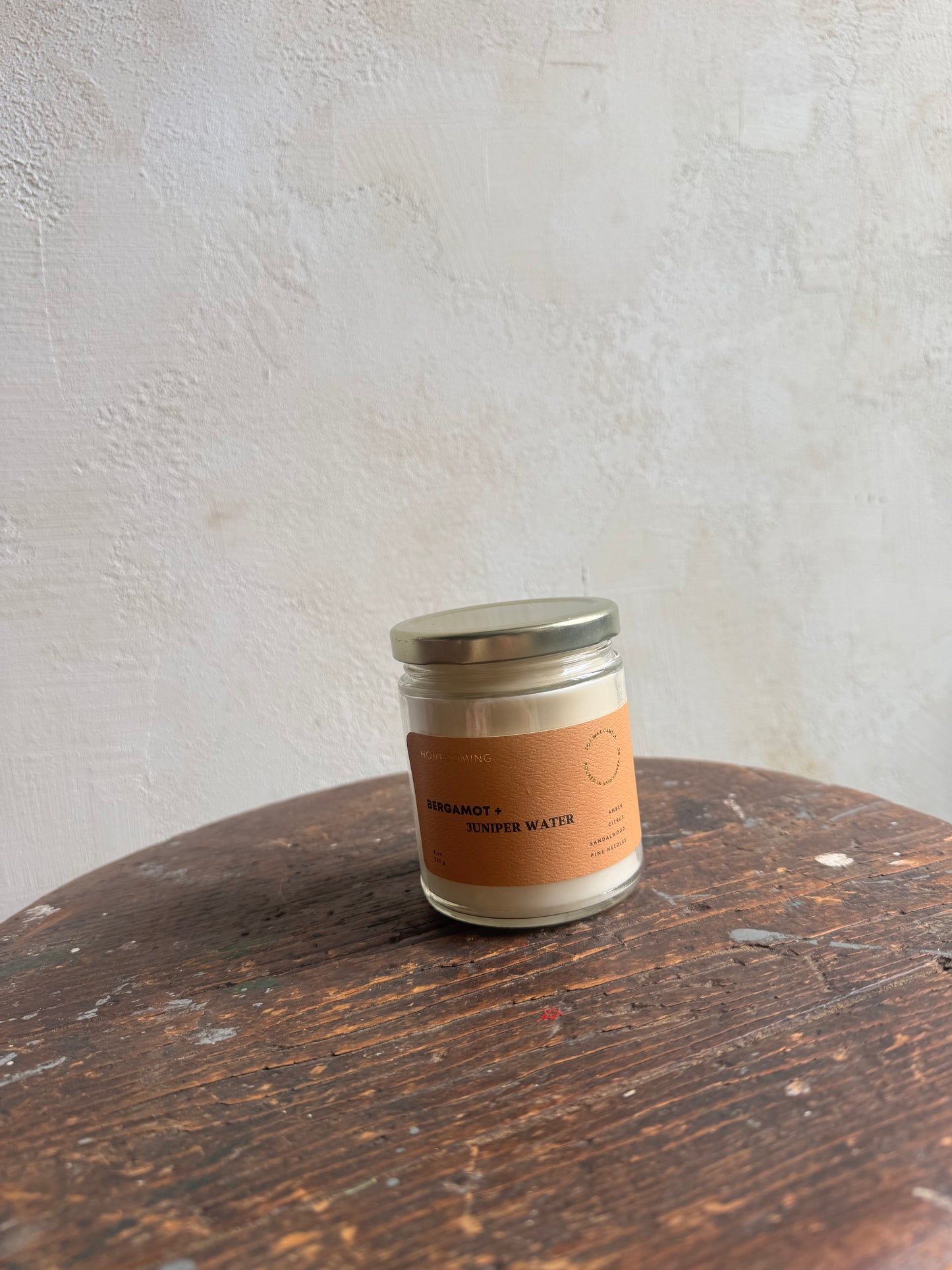 Bergamot + Juniper Water Candle