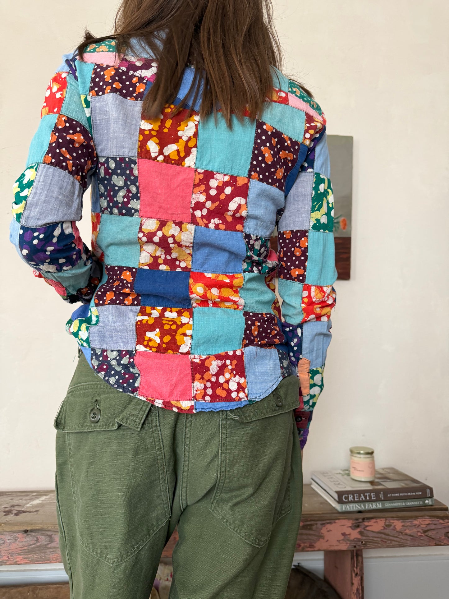 Patchwork Multi Colour Button Up