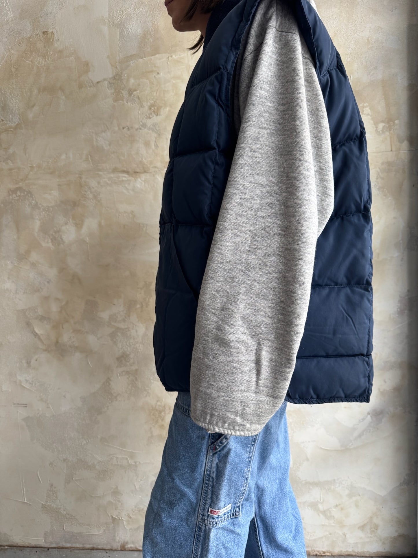 Navy Blue Goose Down Puffer Vest
