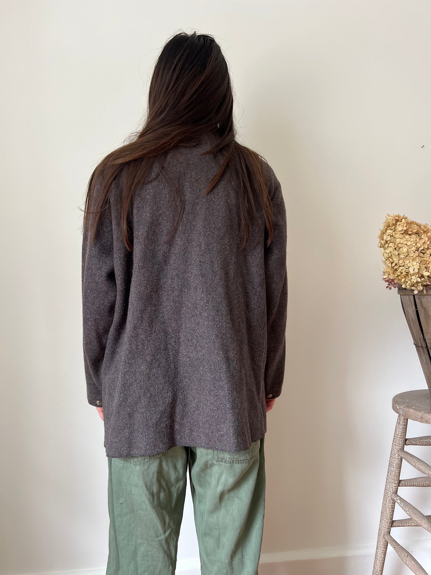 Brown Wool Peter Pan Collar Jacket