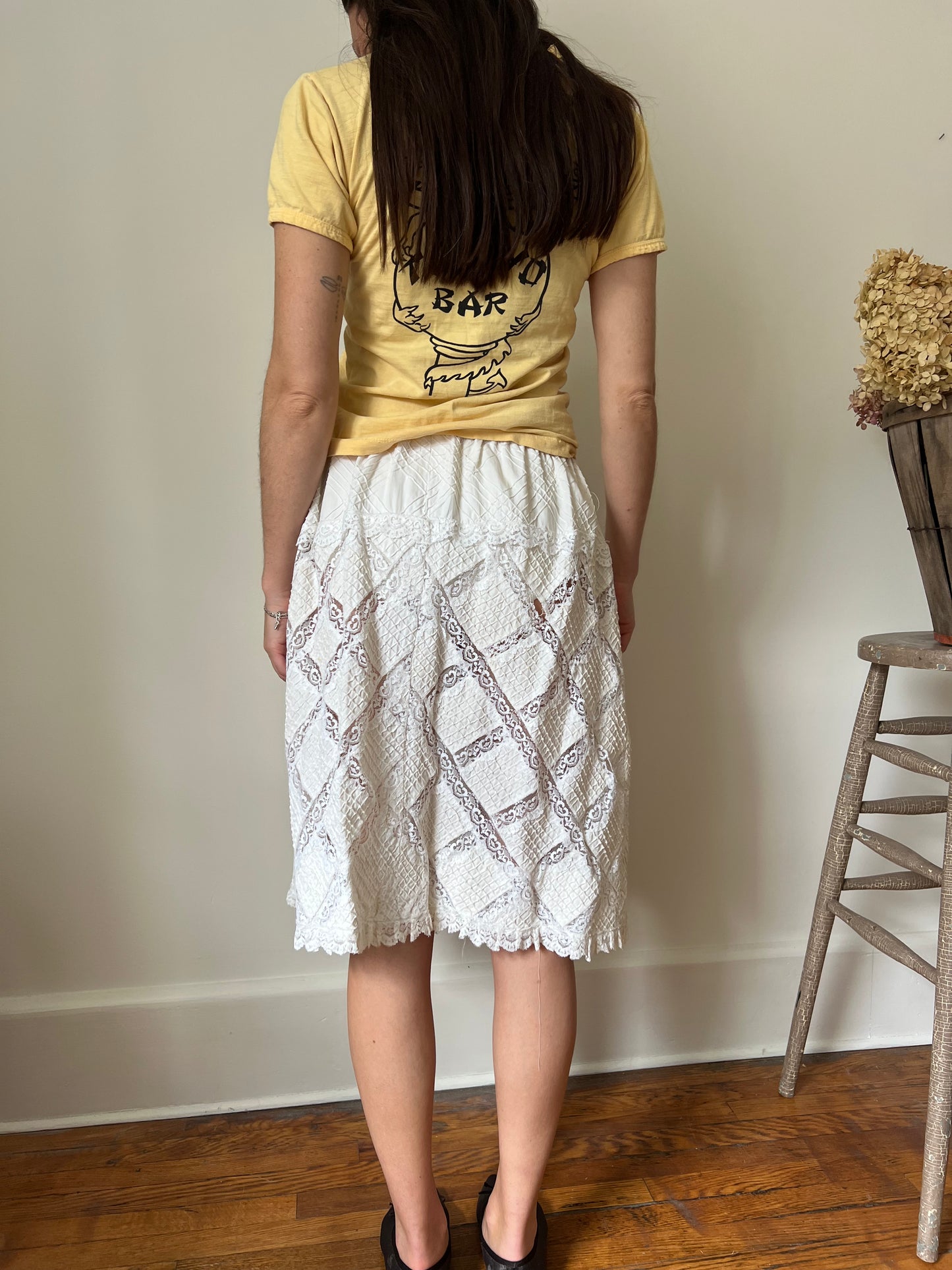 60s Lace Cutout Skirt