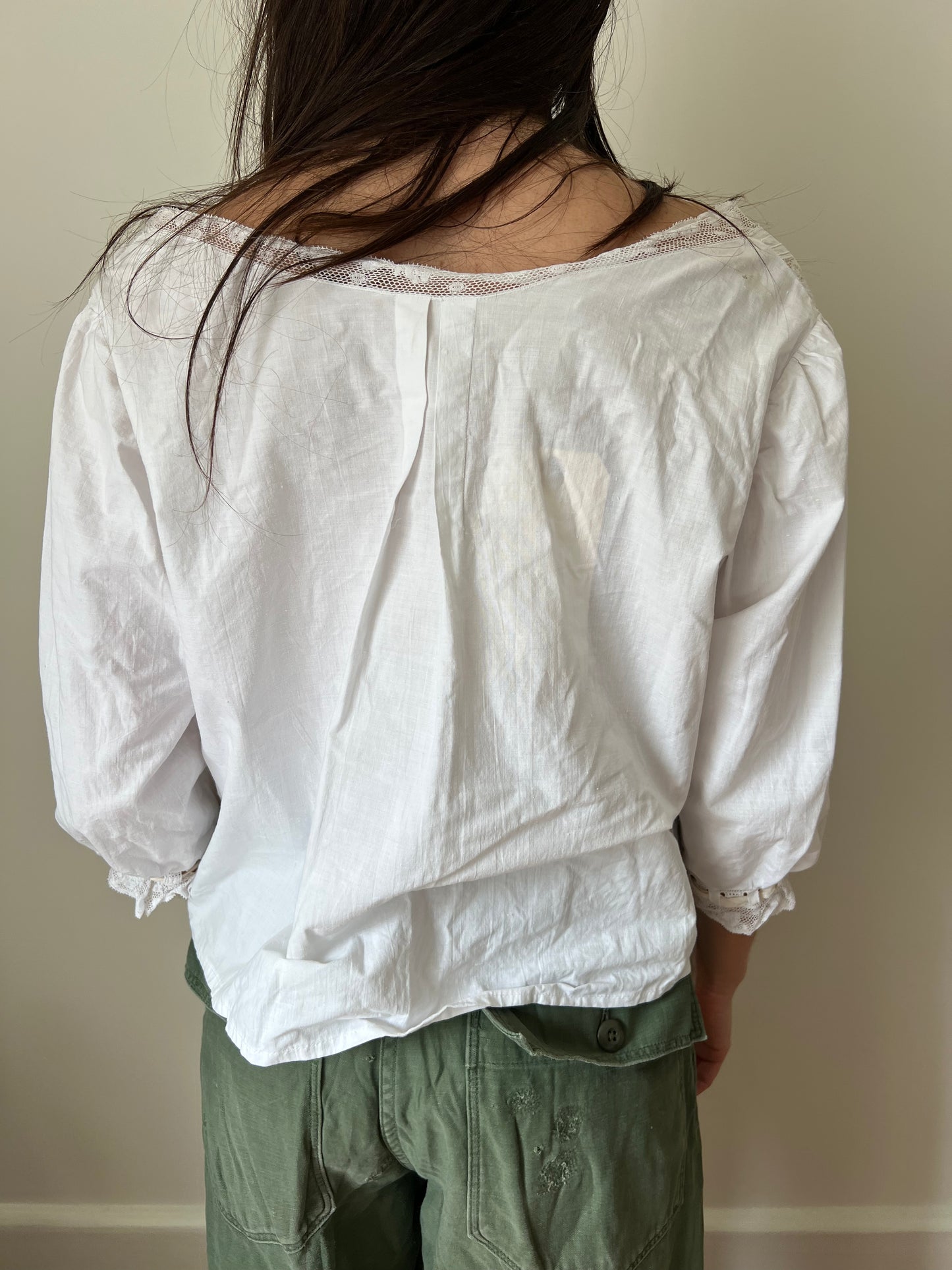 Antique Italian White Cotton Blouse