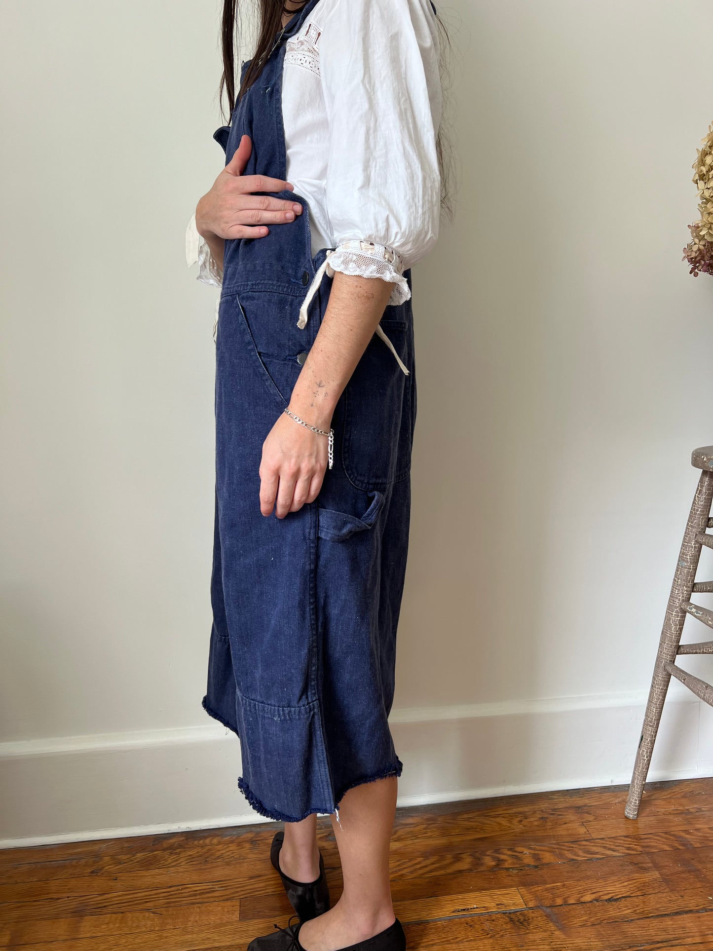 Dark Denim Short Overalls