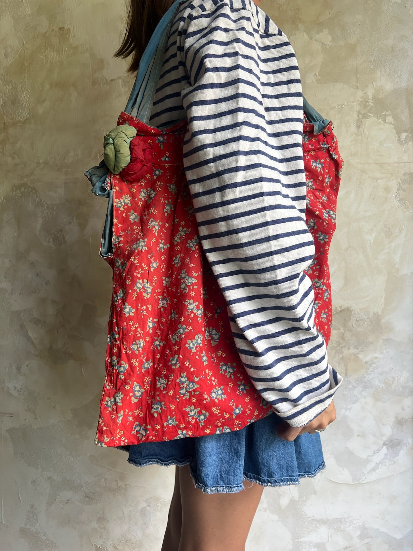 1930s Red Floral Purse