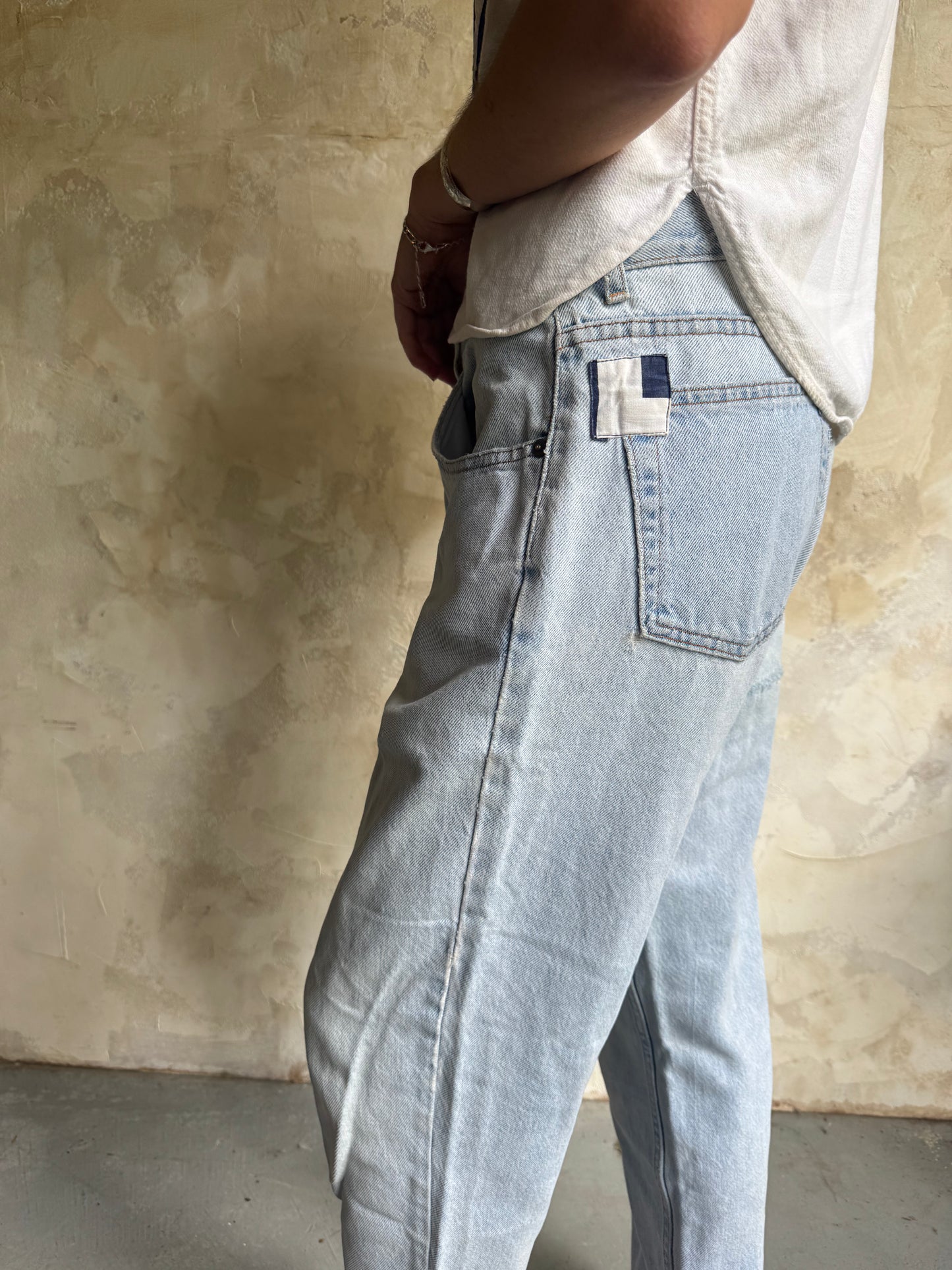 Patched Gap Light-Wash Denim