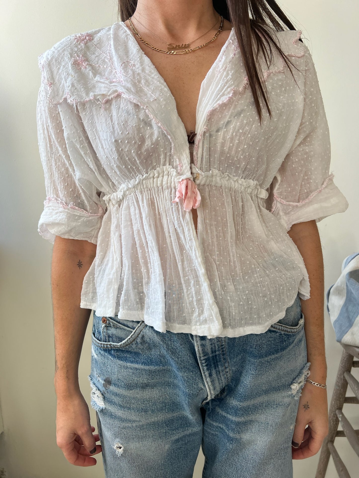 Antique Victorian White Cotton Blouse