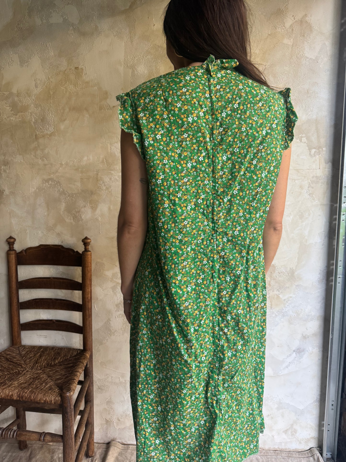Green Floral Cotton Dress