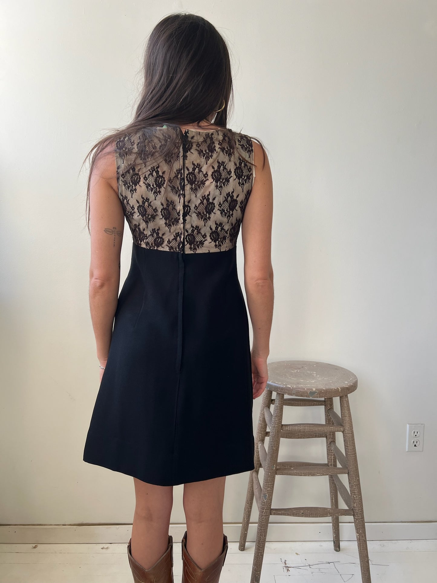 Black Lace Mini Party Dress
