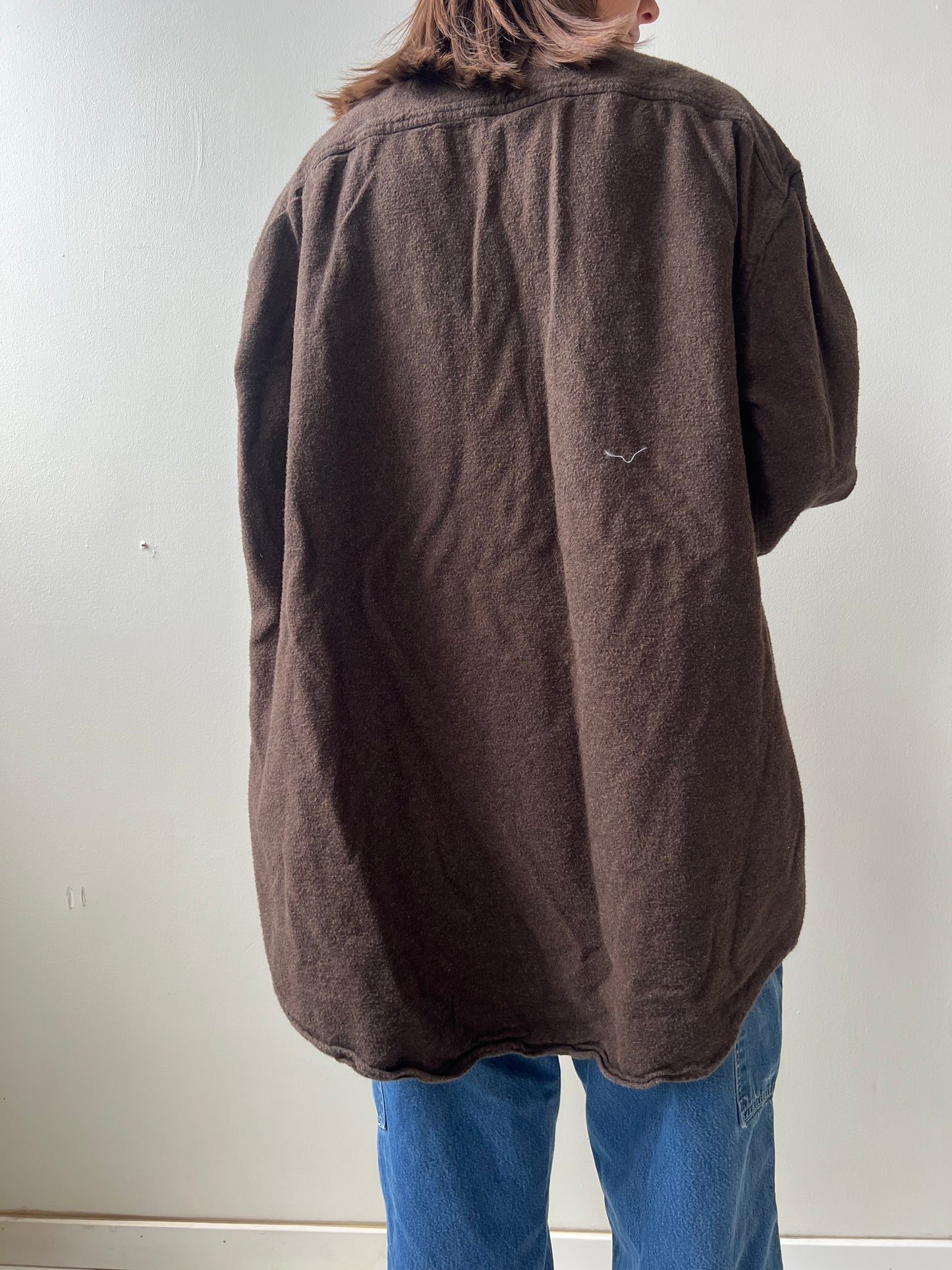 Chocolate Brown Flannel Button Up