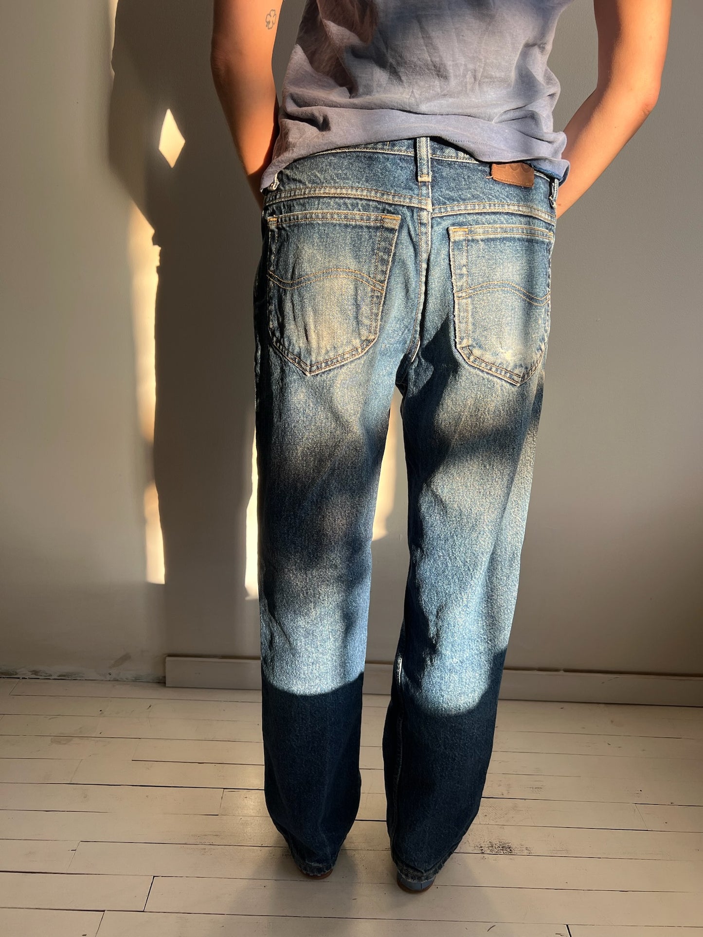 Dark Wash Faded Lee Denim