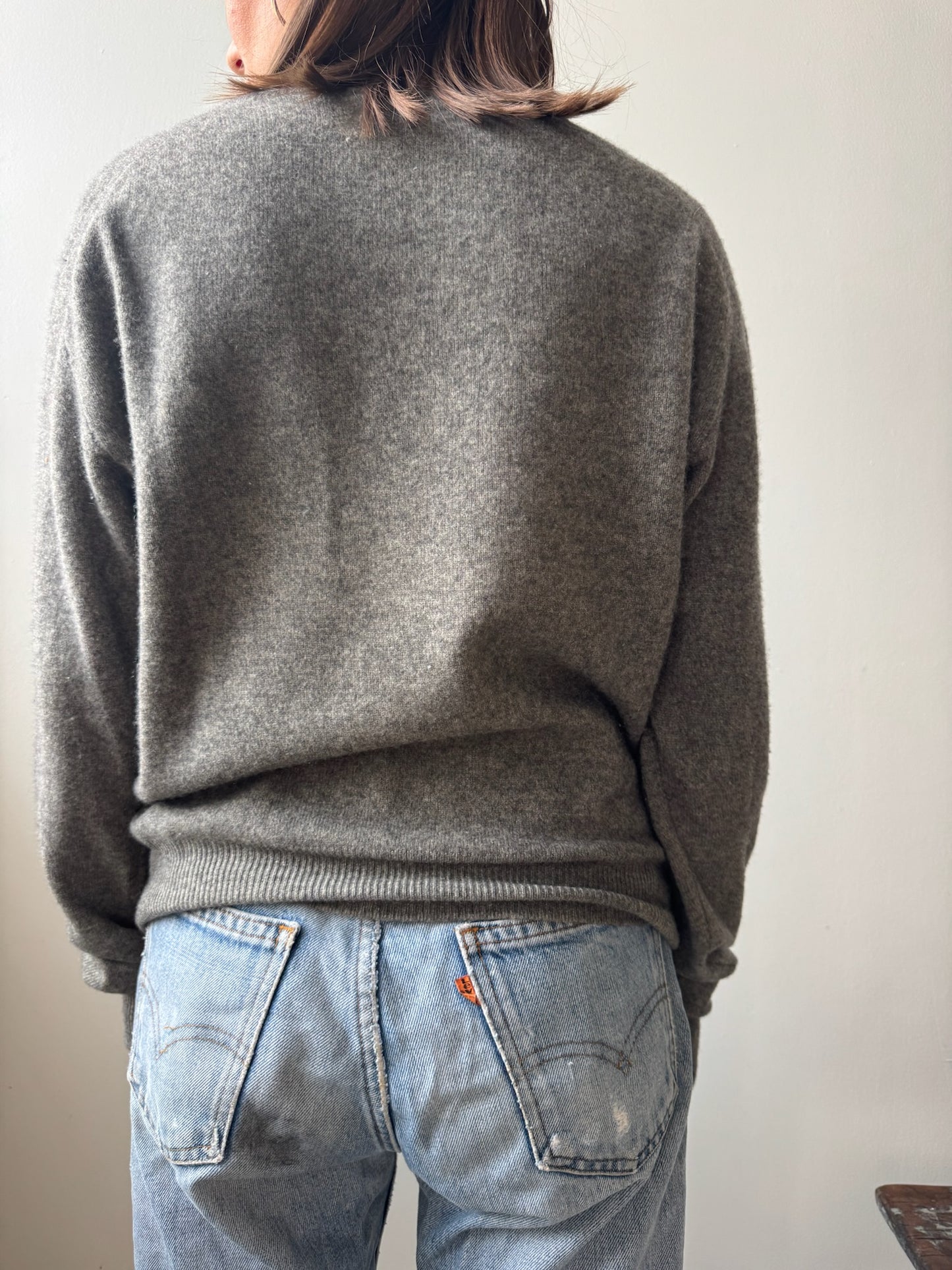 Grey V-neck Pullover