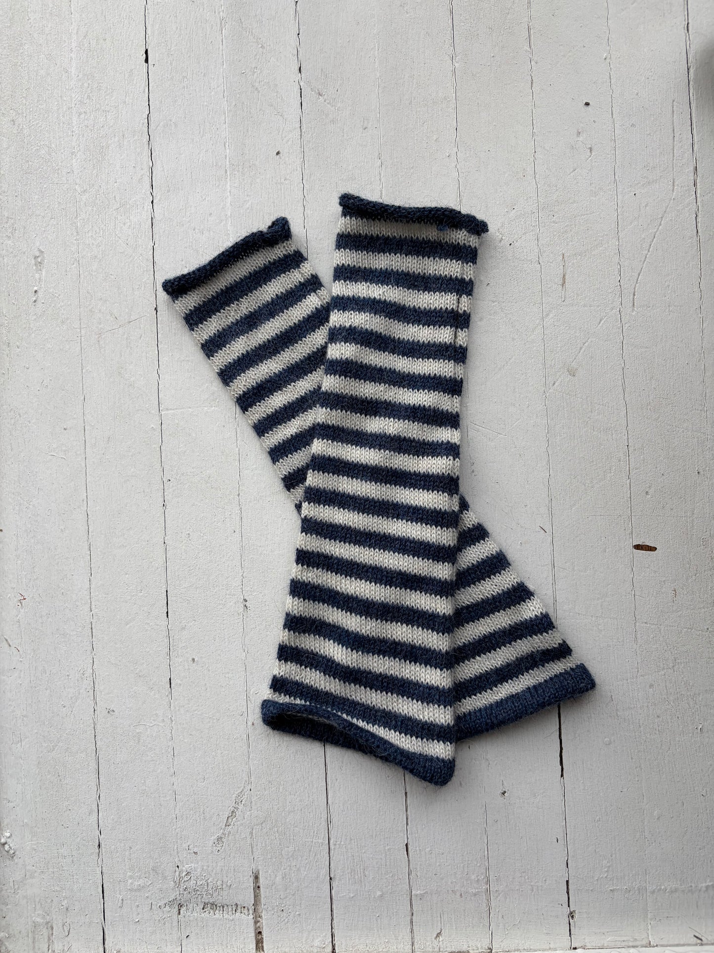 Long 100% Alpaca Stripe Mittens by Samantha Holmes
