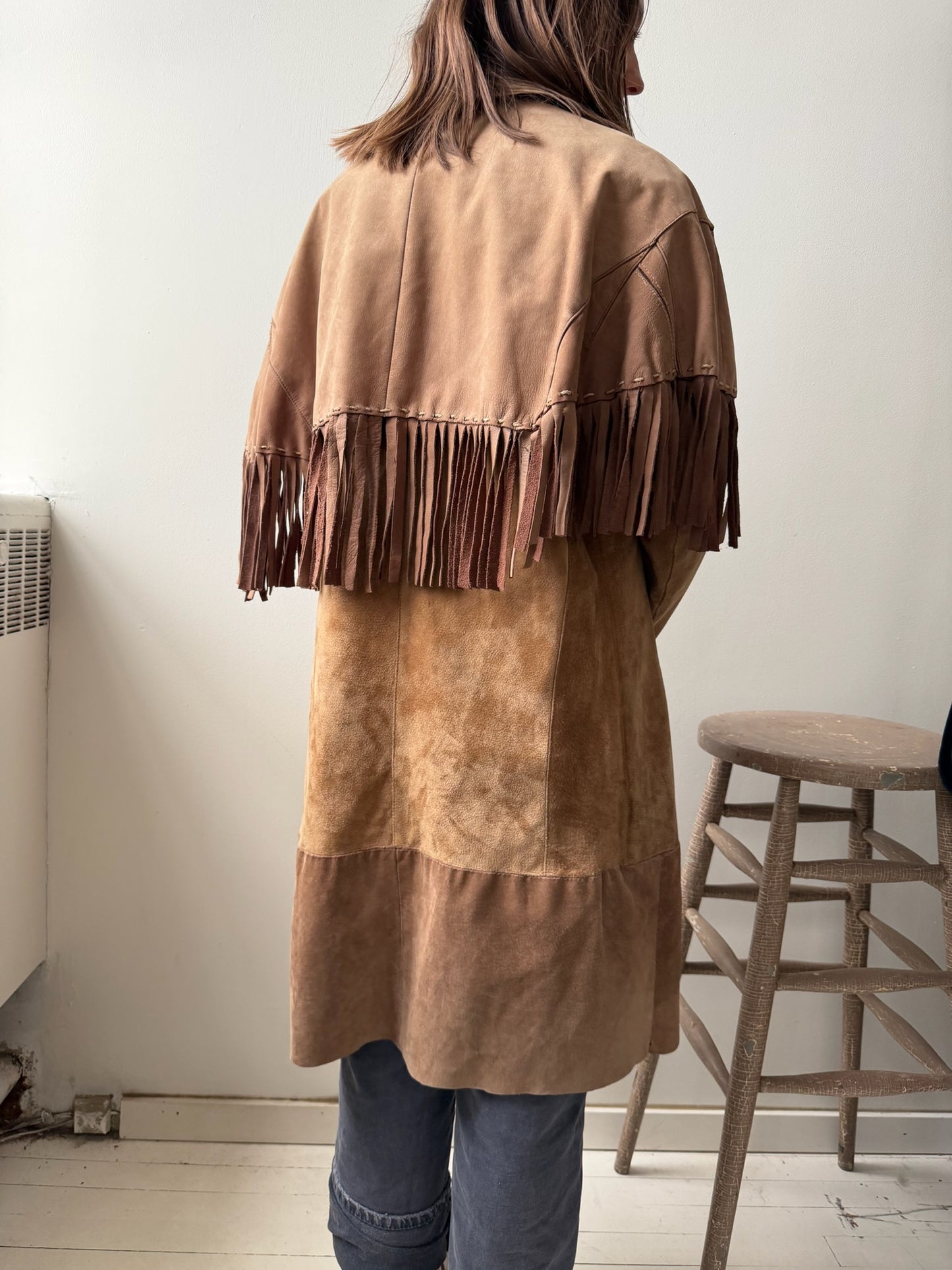 Fawn Suede Fringe Jacket