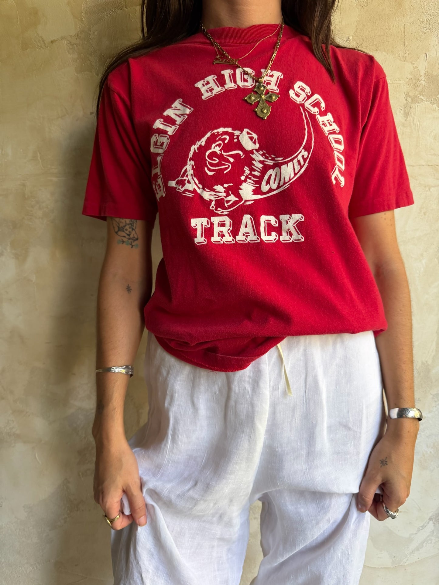 Red Elgin High School Track Tee