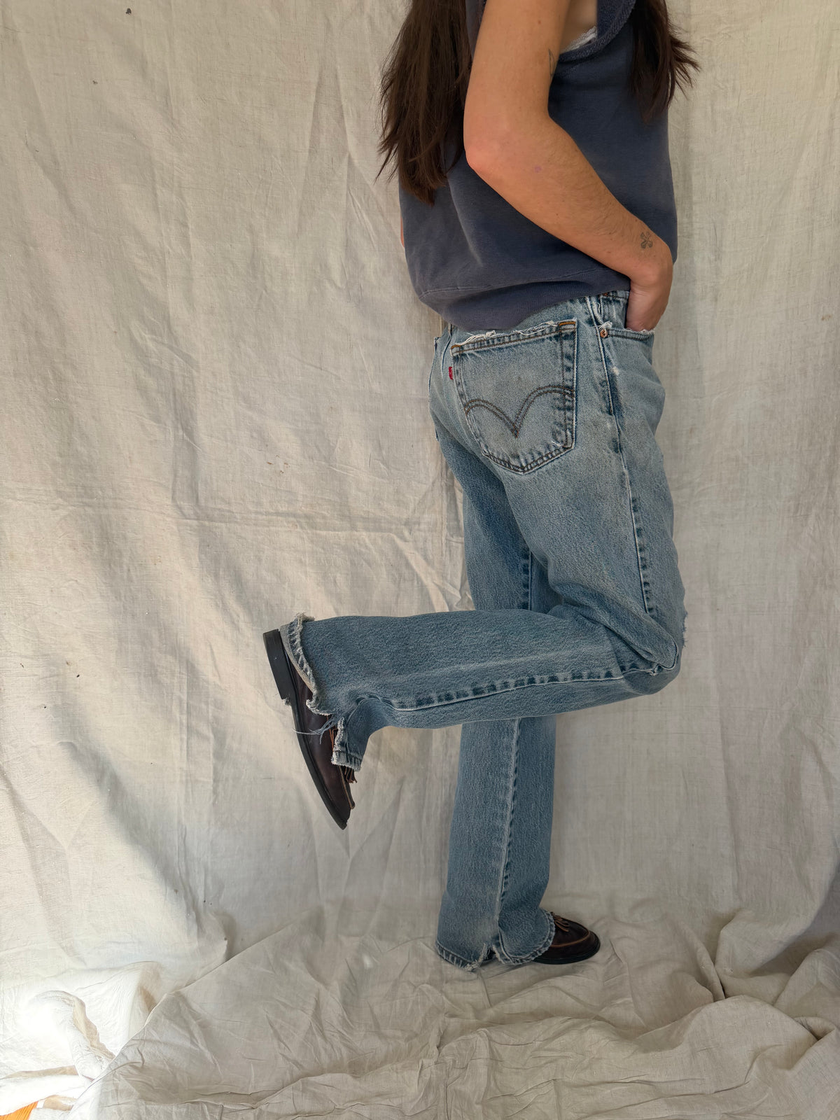 Distressed Levi’s 517 01