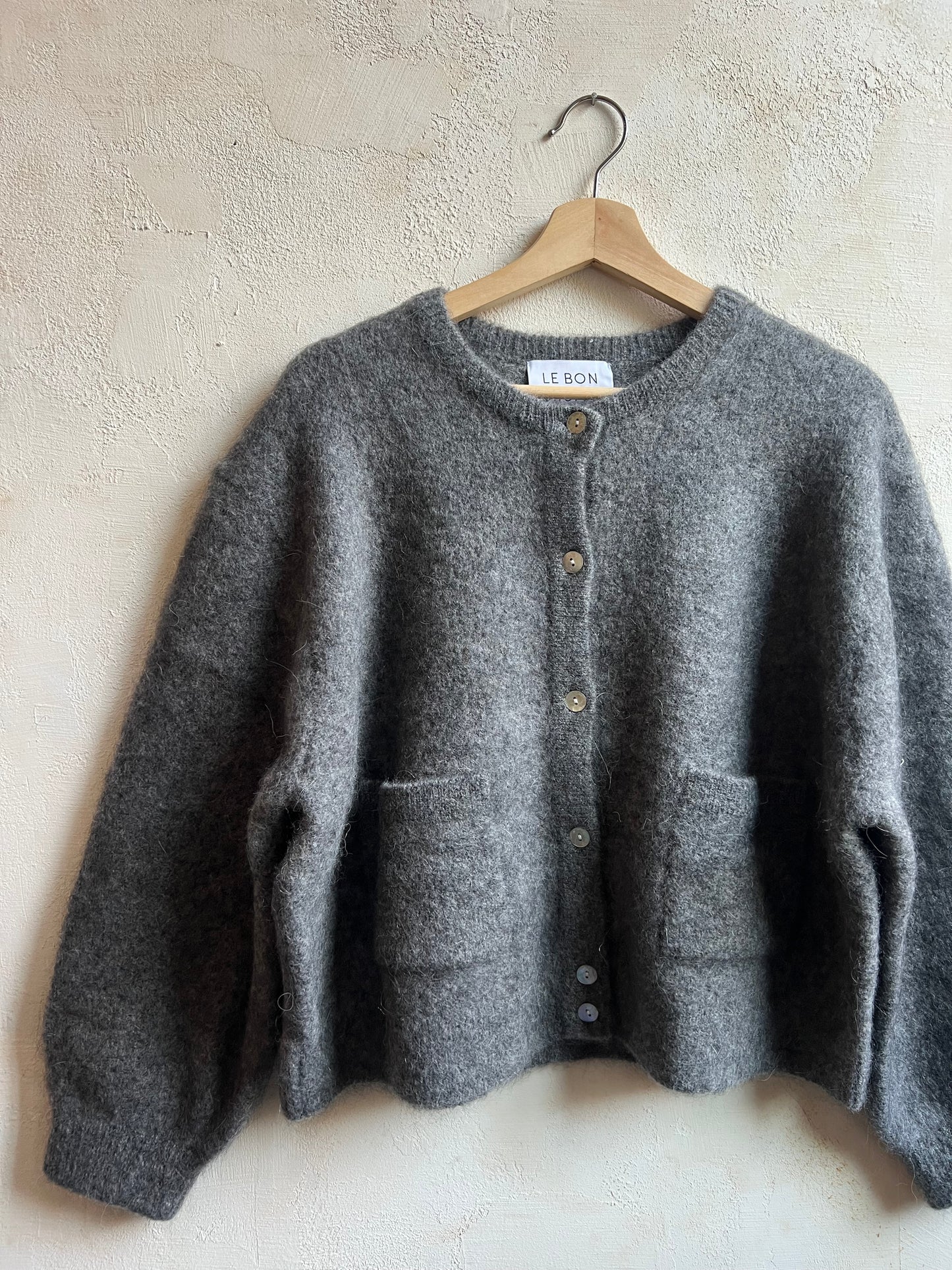 Amélie Alpaca Cardigan in Charcoal By Le Bon Shoppe