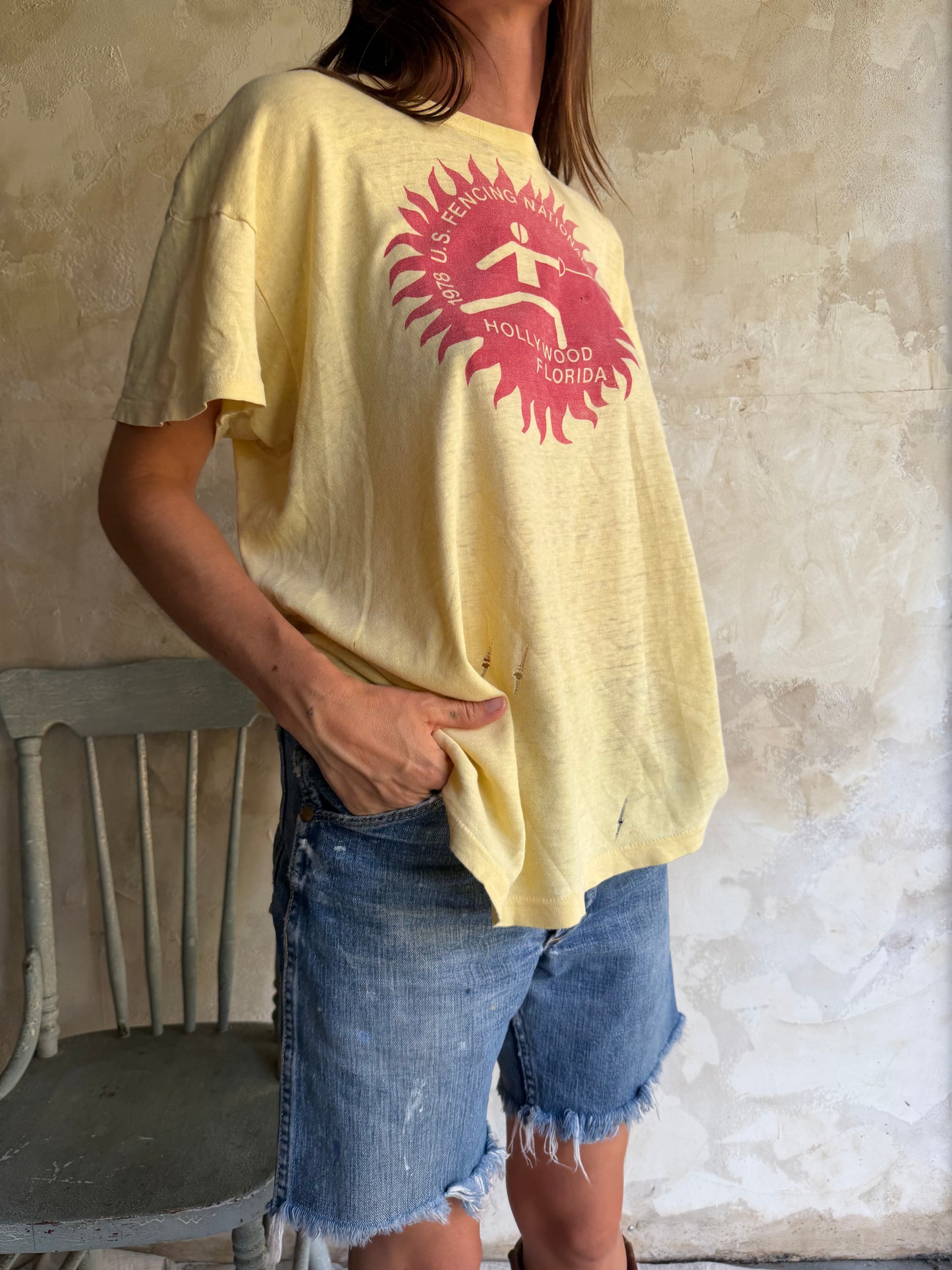 Butter Yellow Faded Tee