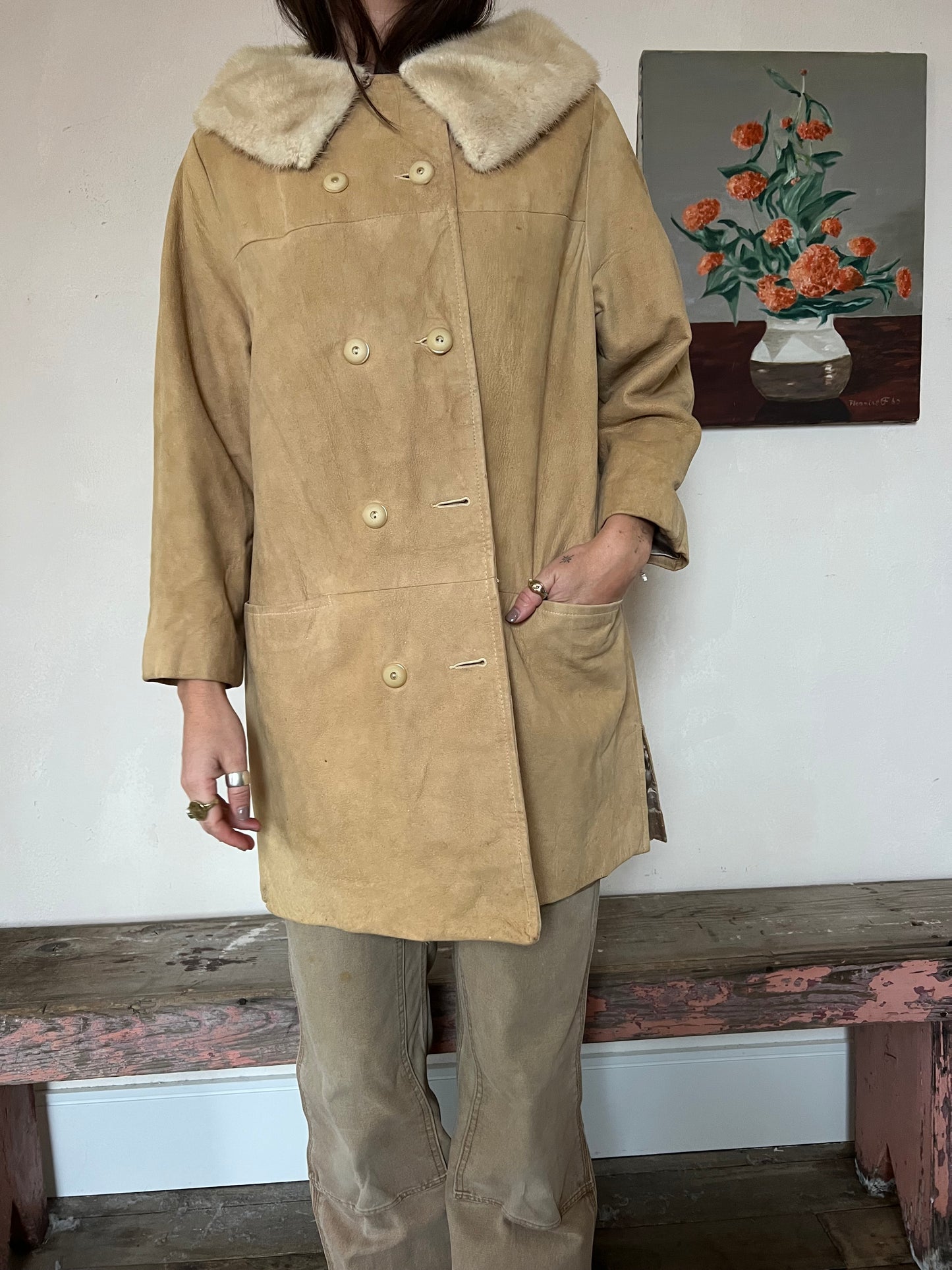 Suede Fur Collar Jacket