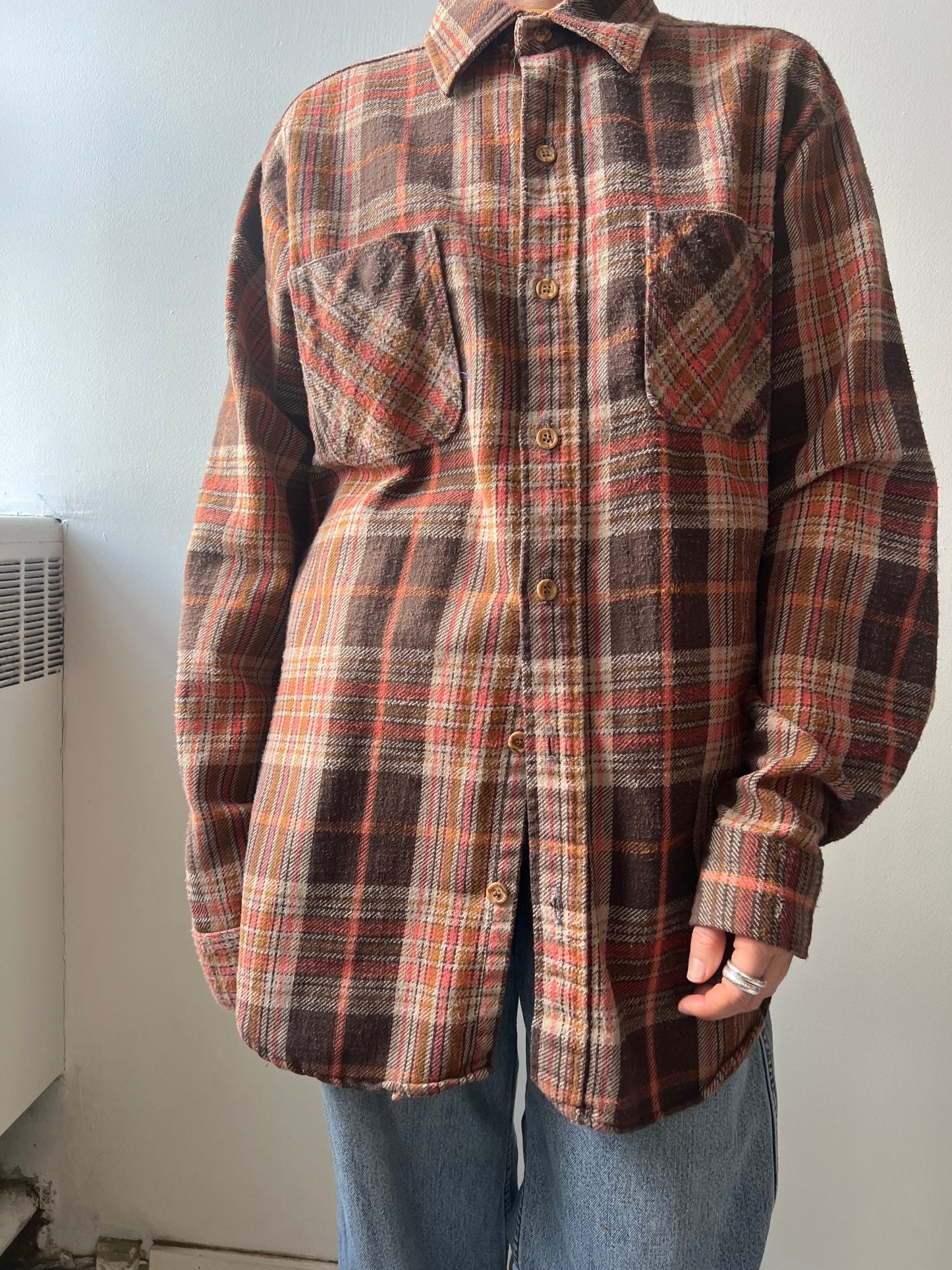 Pink and Brown Plaid Flannel