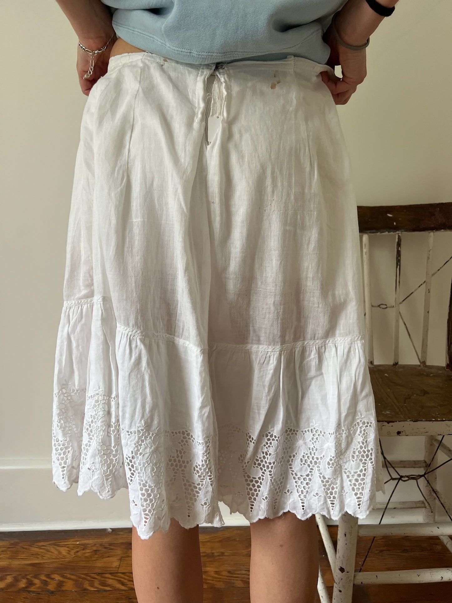 White Victorian Cotton Skirt