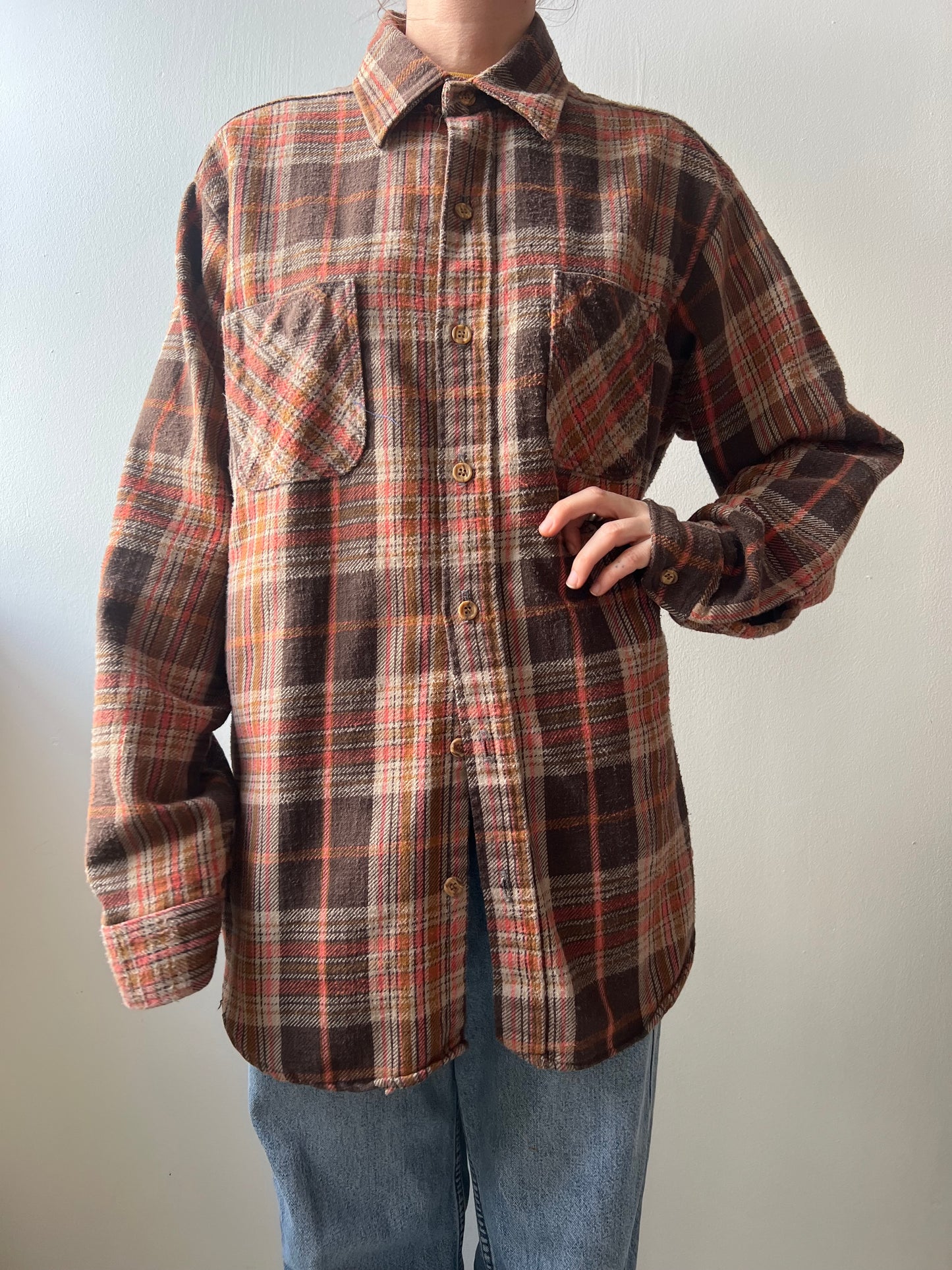 Pink and Brown Plaid Flannel