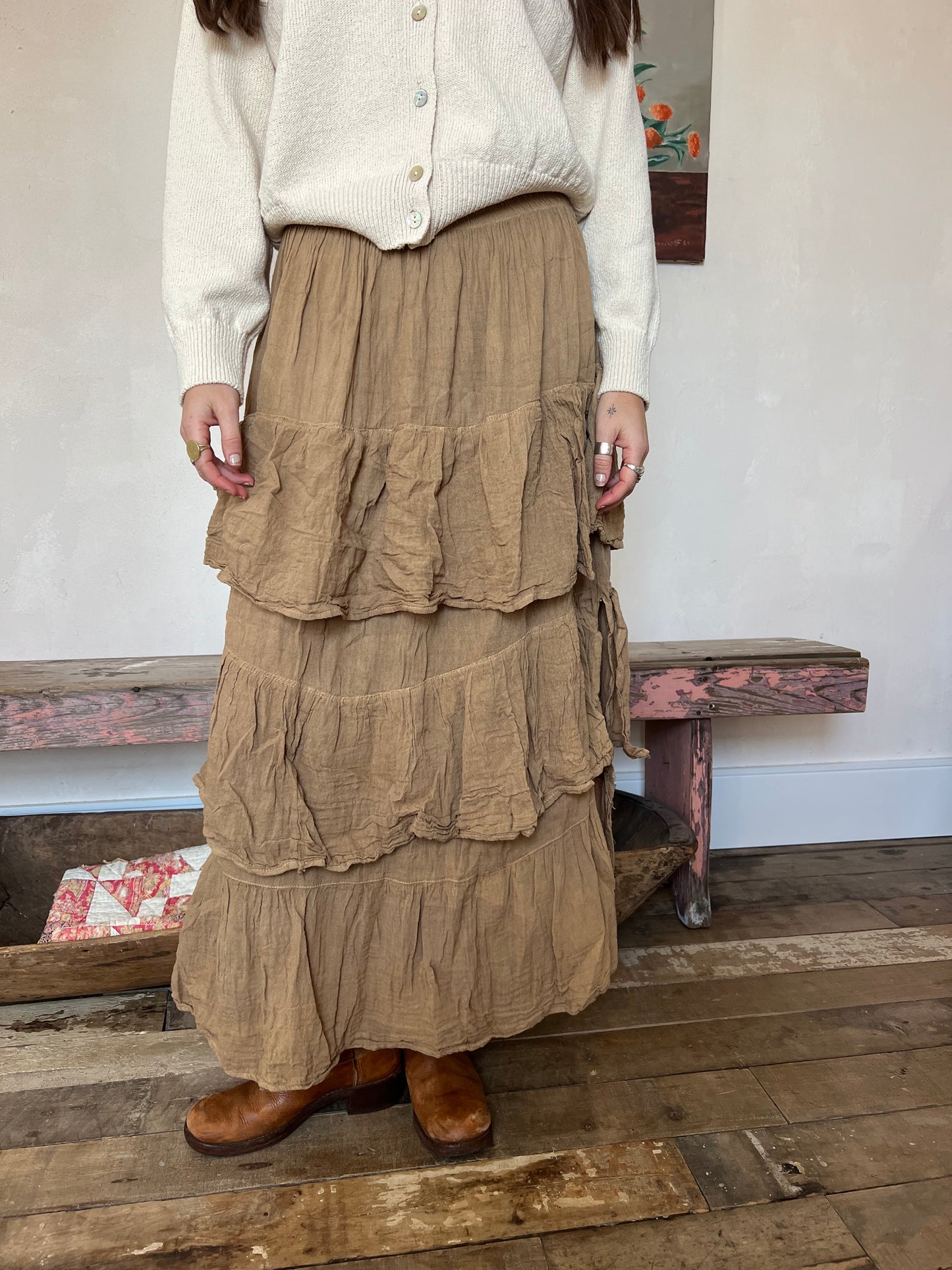 Oaxacan Wheat Ruffle Skirt