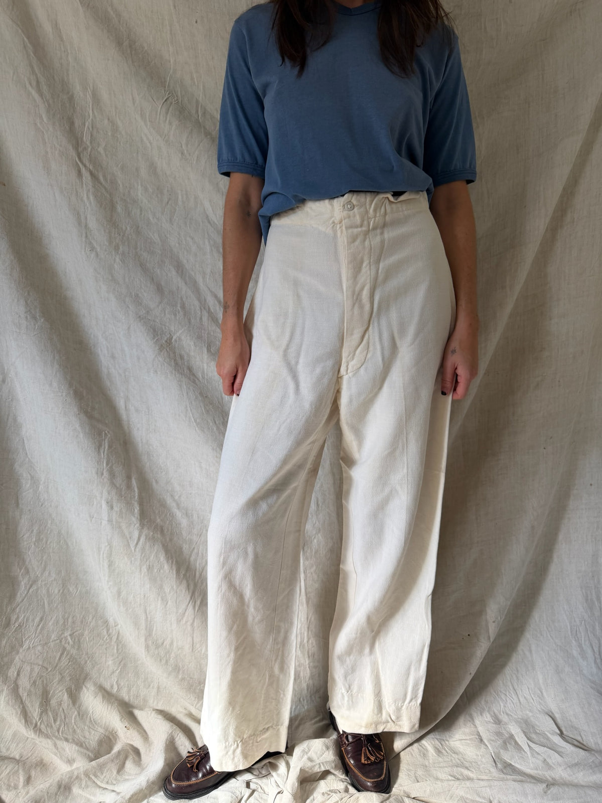 Handmade Wool Cream Trouser