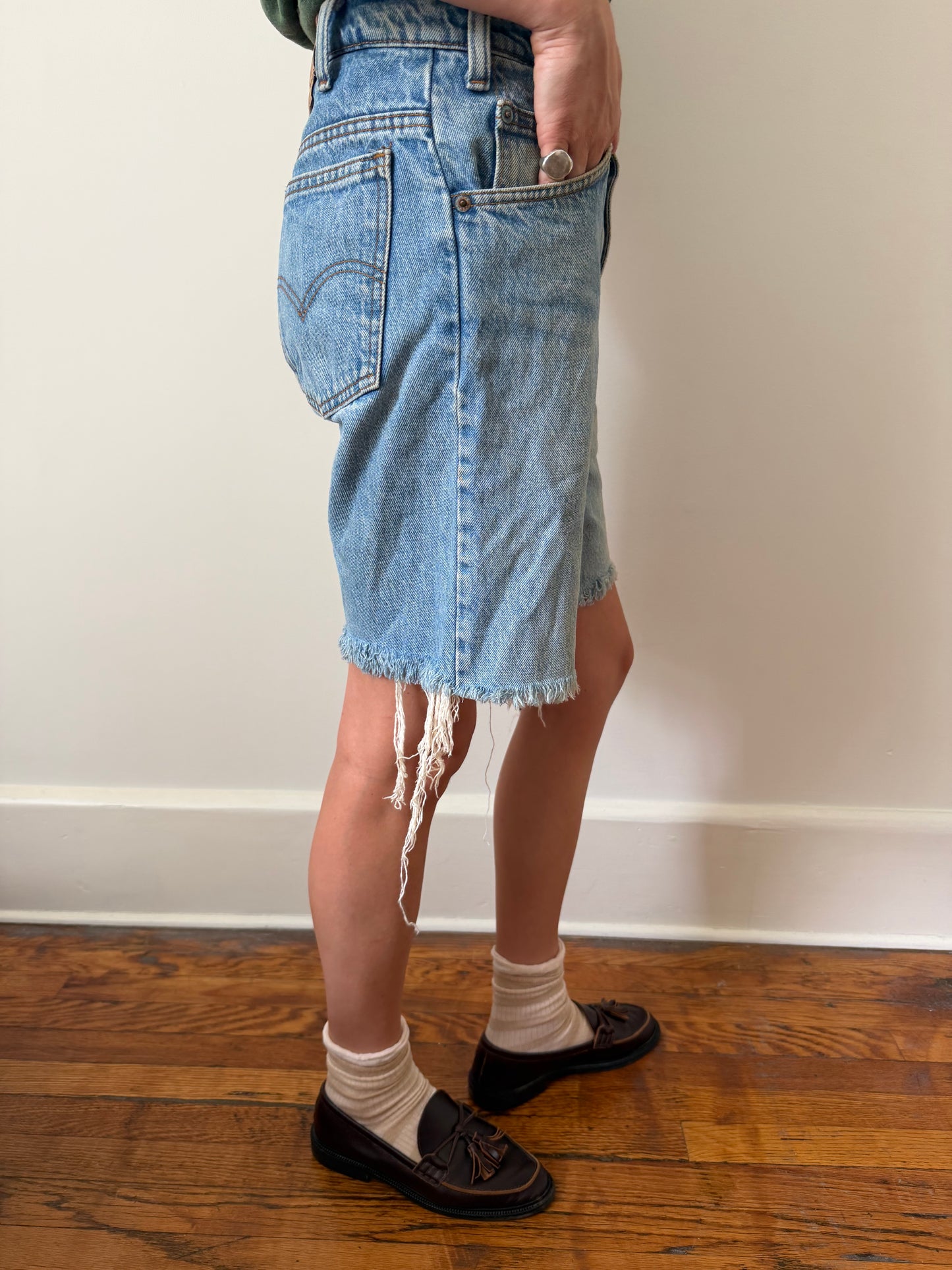 Orange Tab Levi’s Faded and Distressed Cutoffs