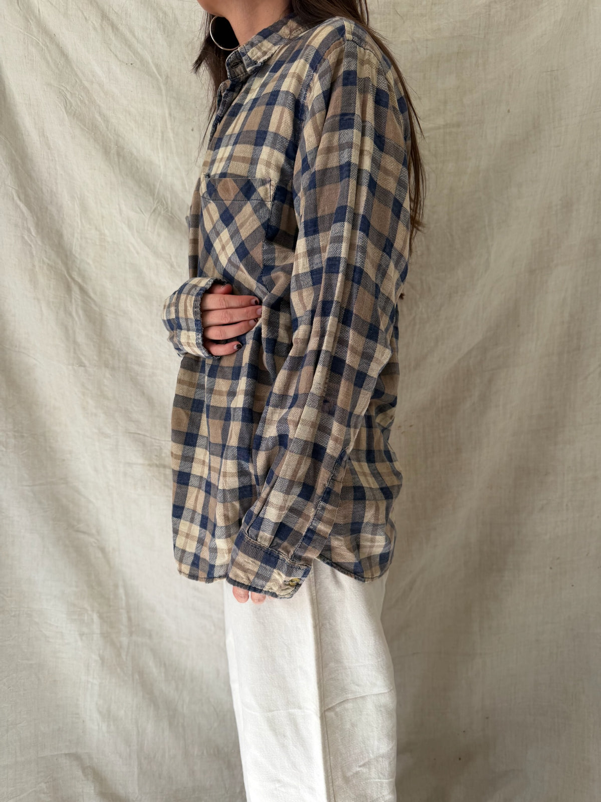 Super Thin Tan + Blue Flannel