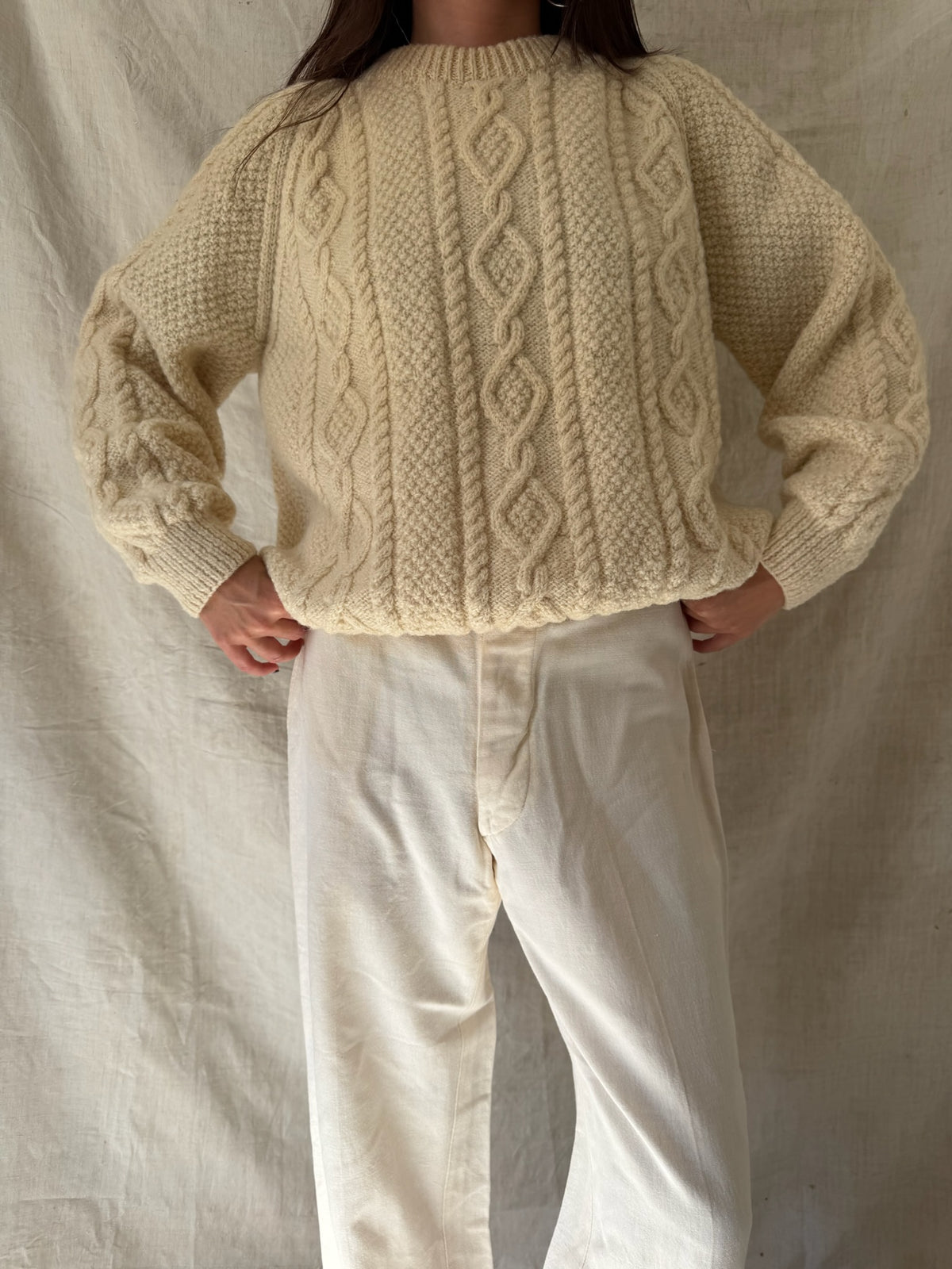 Chunky Cream Wool Sweater