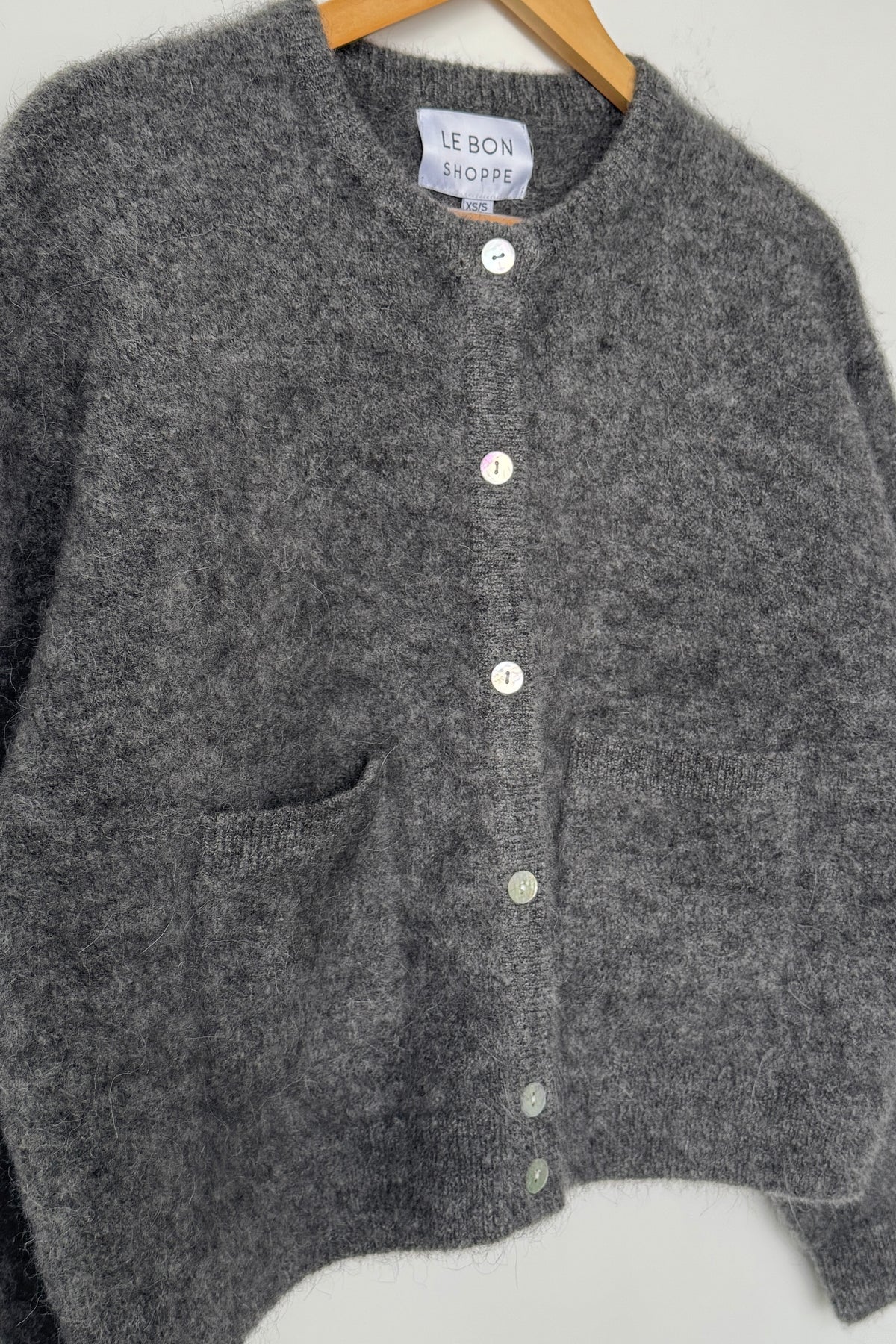 Amélie Alpaca Cardigan in Charcoal By Le Bon Shoppe