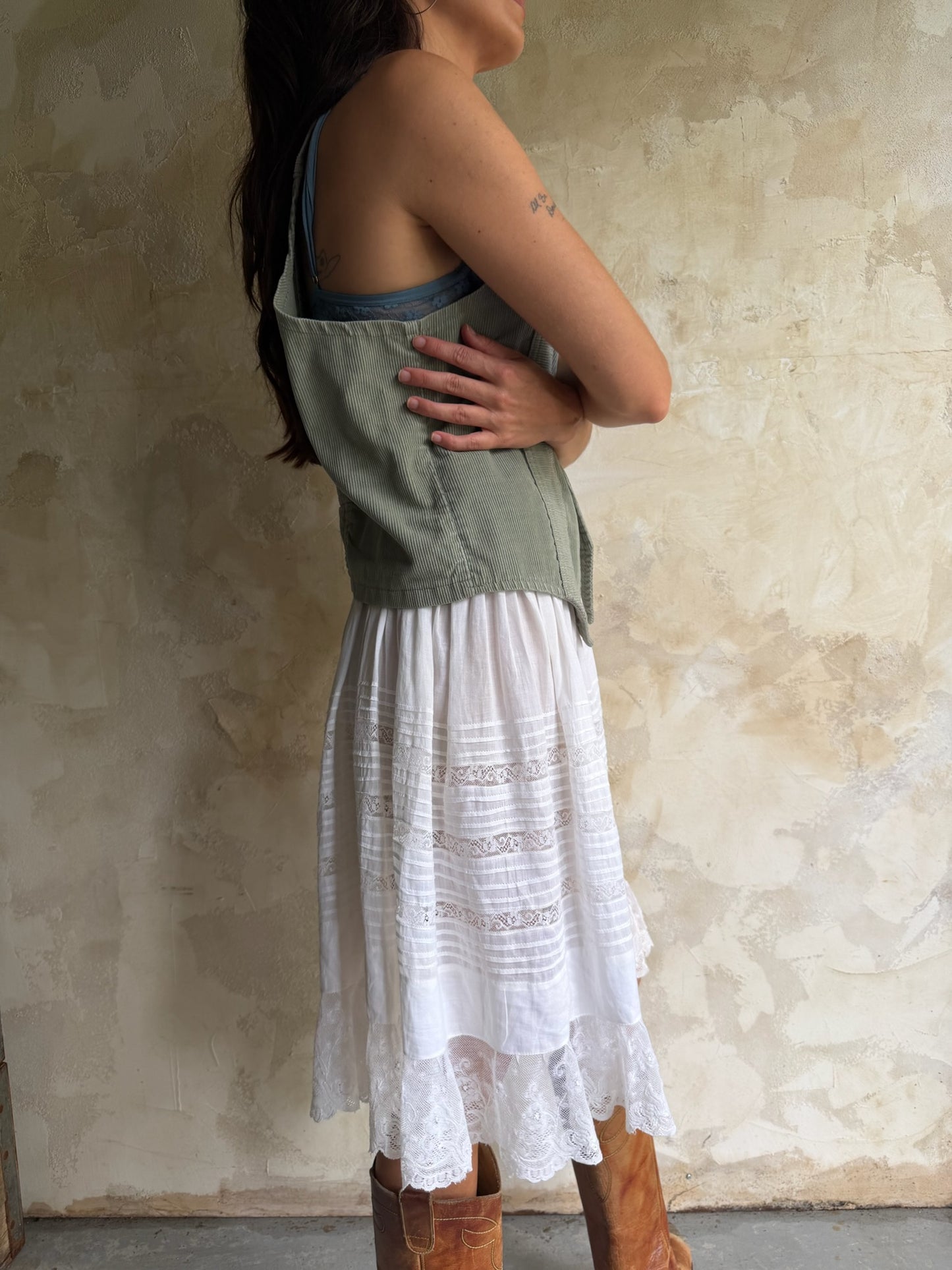 GWG Seafoam Grey Corduroy Vest