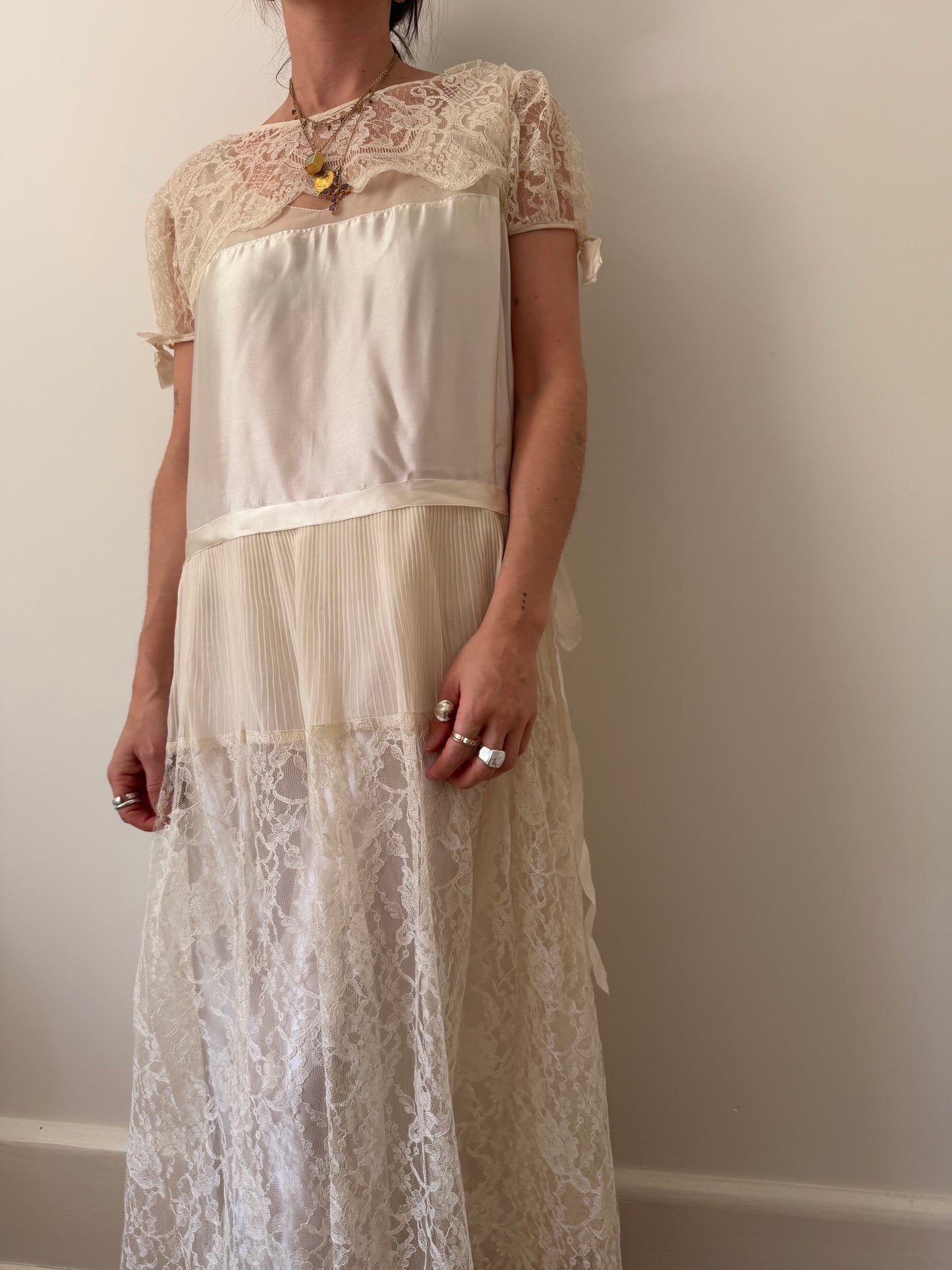 1930s Silk + Lace Wedding Dress
