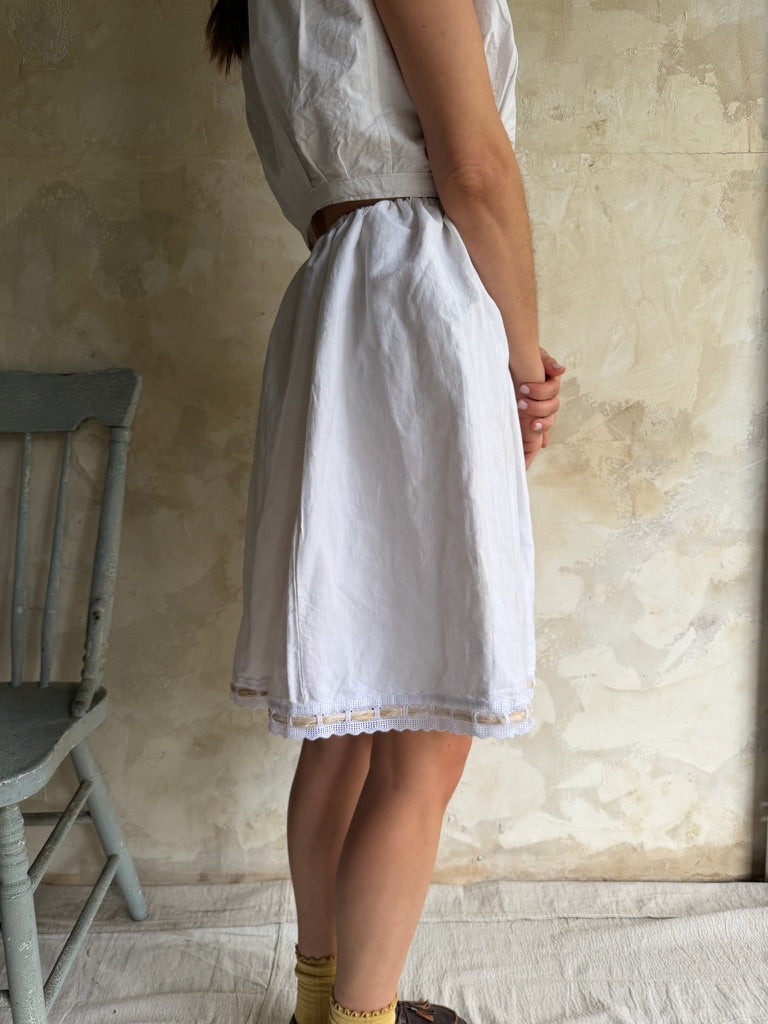 Reworked Skirt with Blush Silk Bow