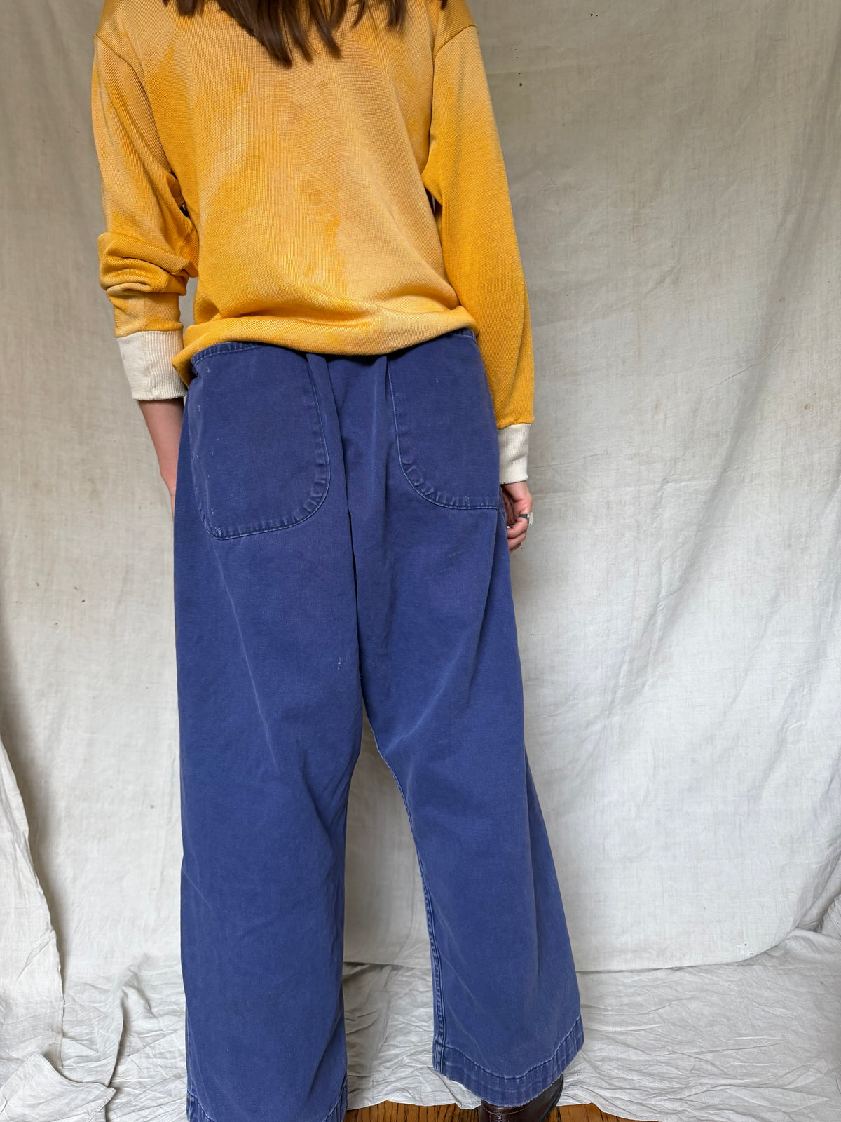 Indigo Reworked Cotton Coverall Trouser